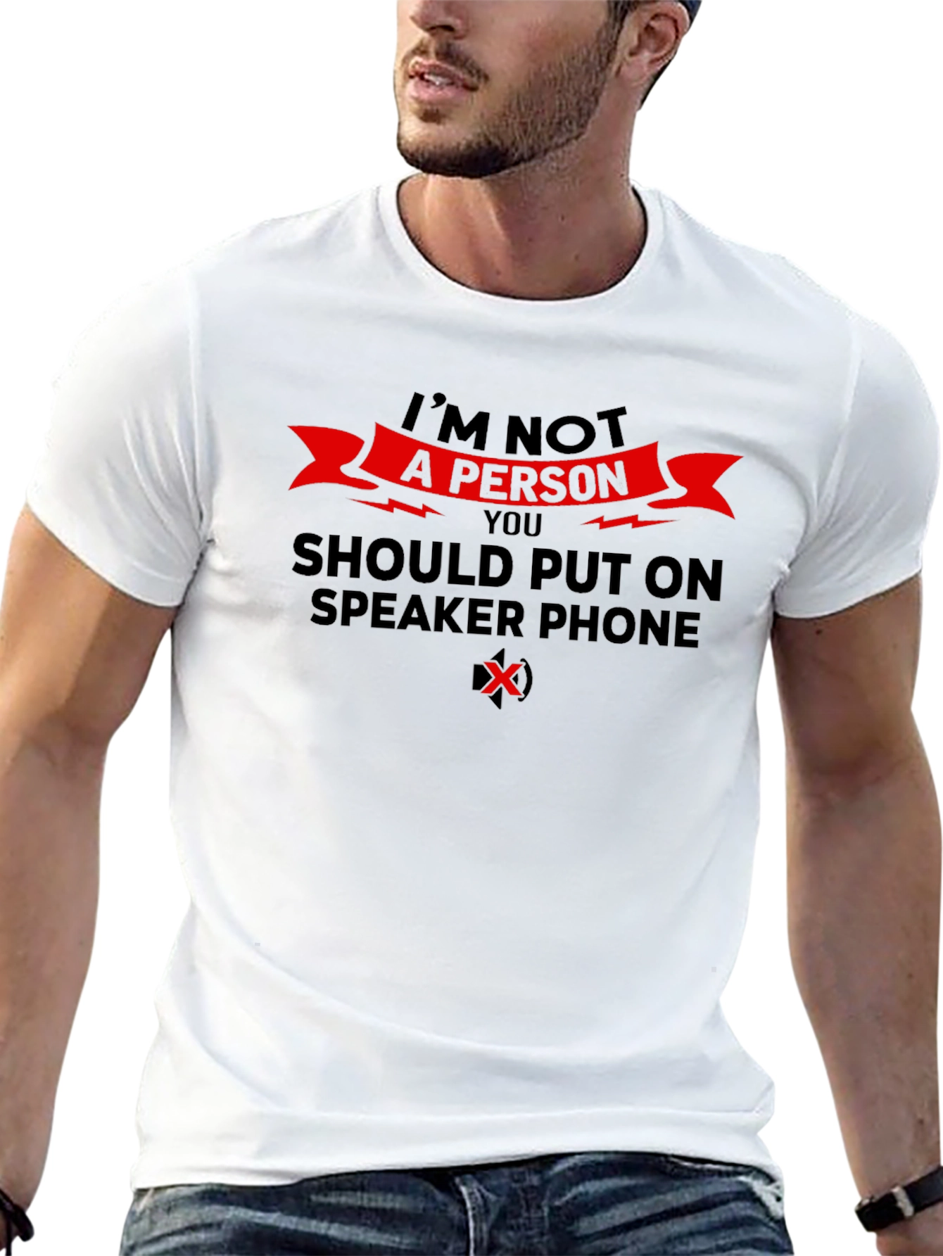 Speaker Phone T-Shirt Sarcastic Novelty Tee