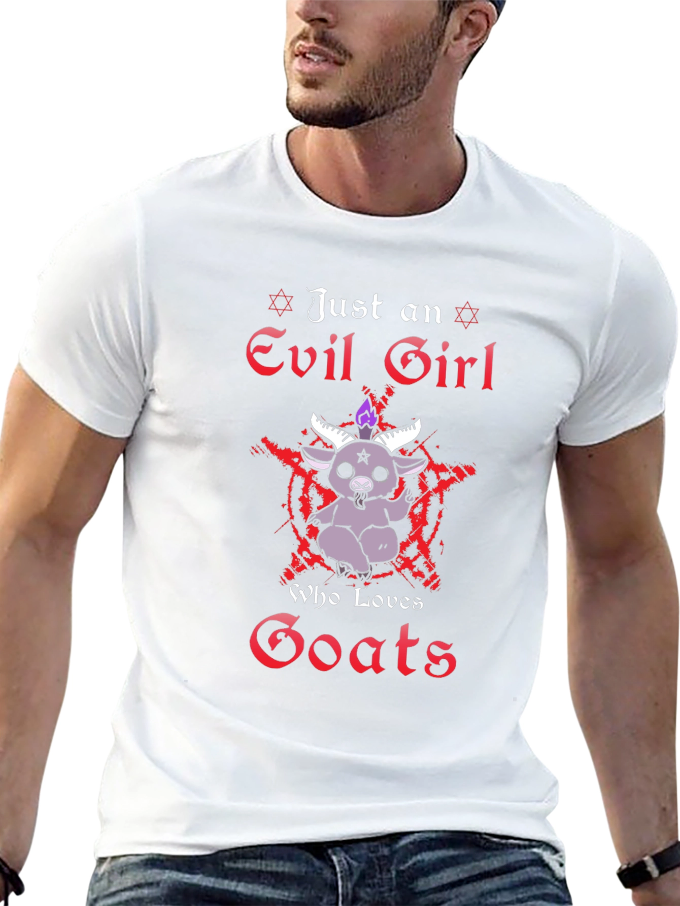 Evil Girl Who Loves Goats Graphic Tee
