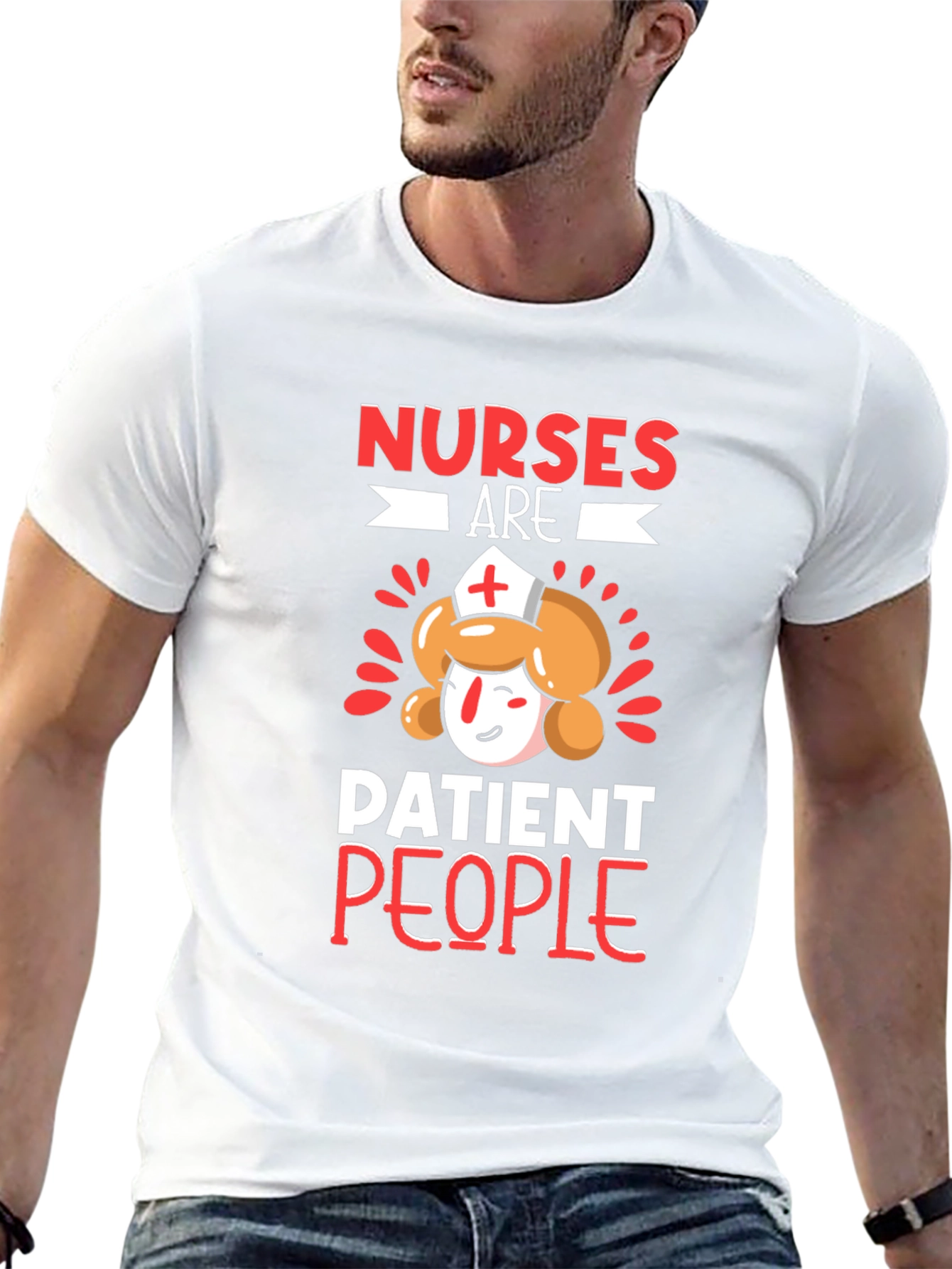 Nurses Are Patient People Black Graphic T-Shirt