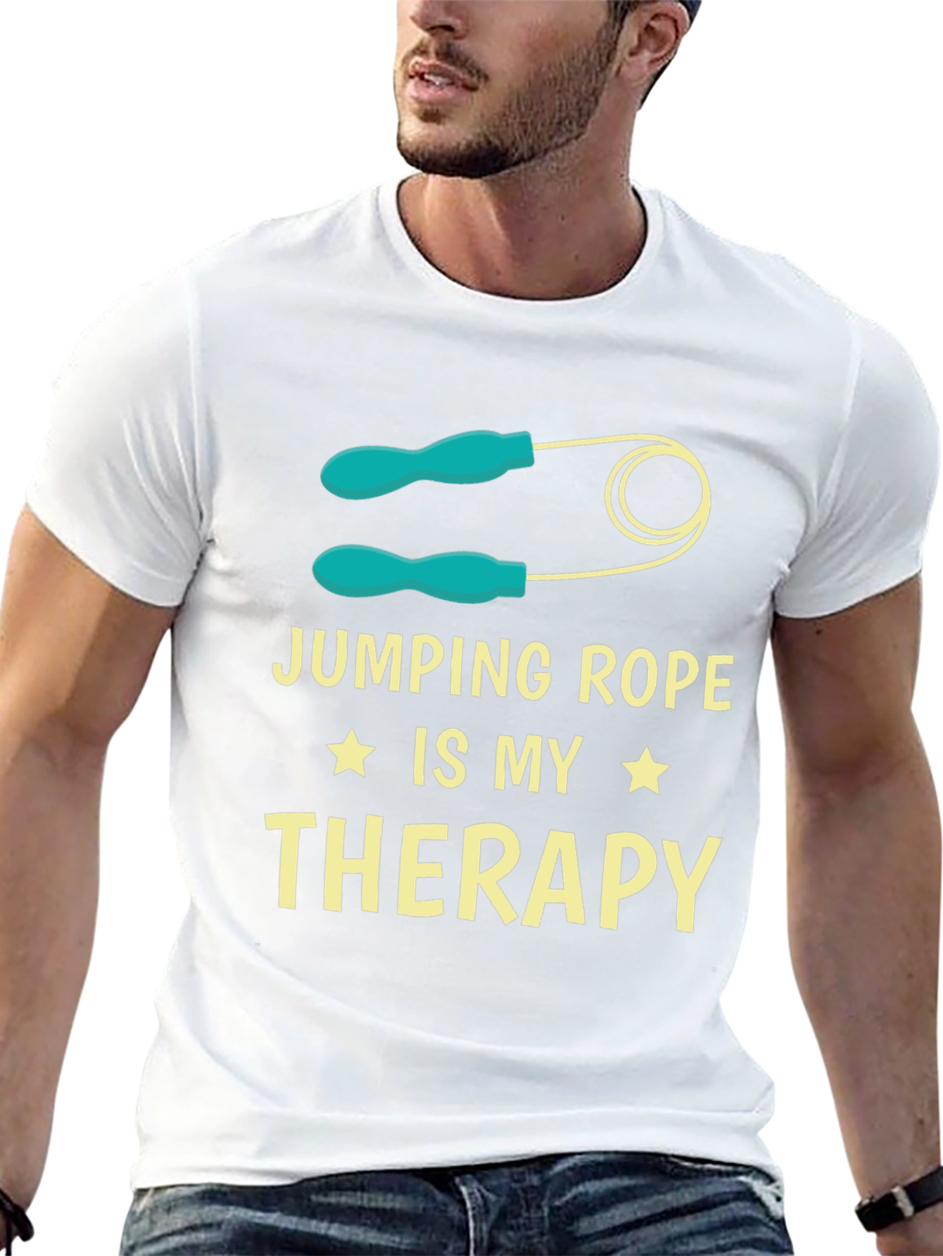 Jumping Rope Therapy T-Shirt - Fitness Workout Tee