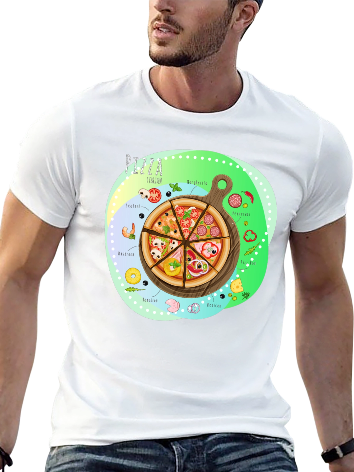 Pizza Italian T-Shirt - Novelty Food Tee