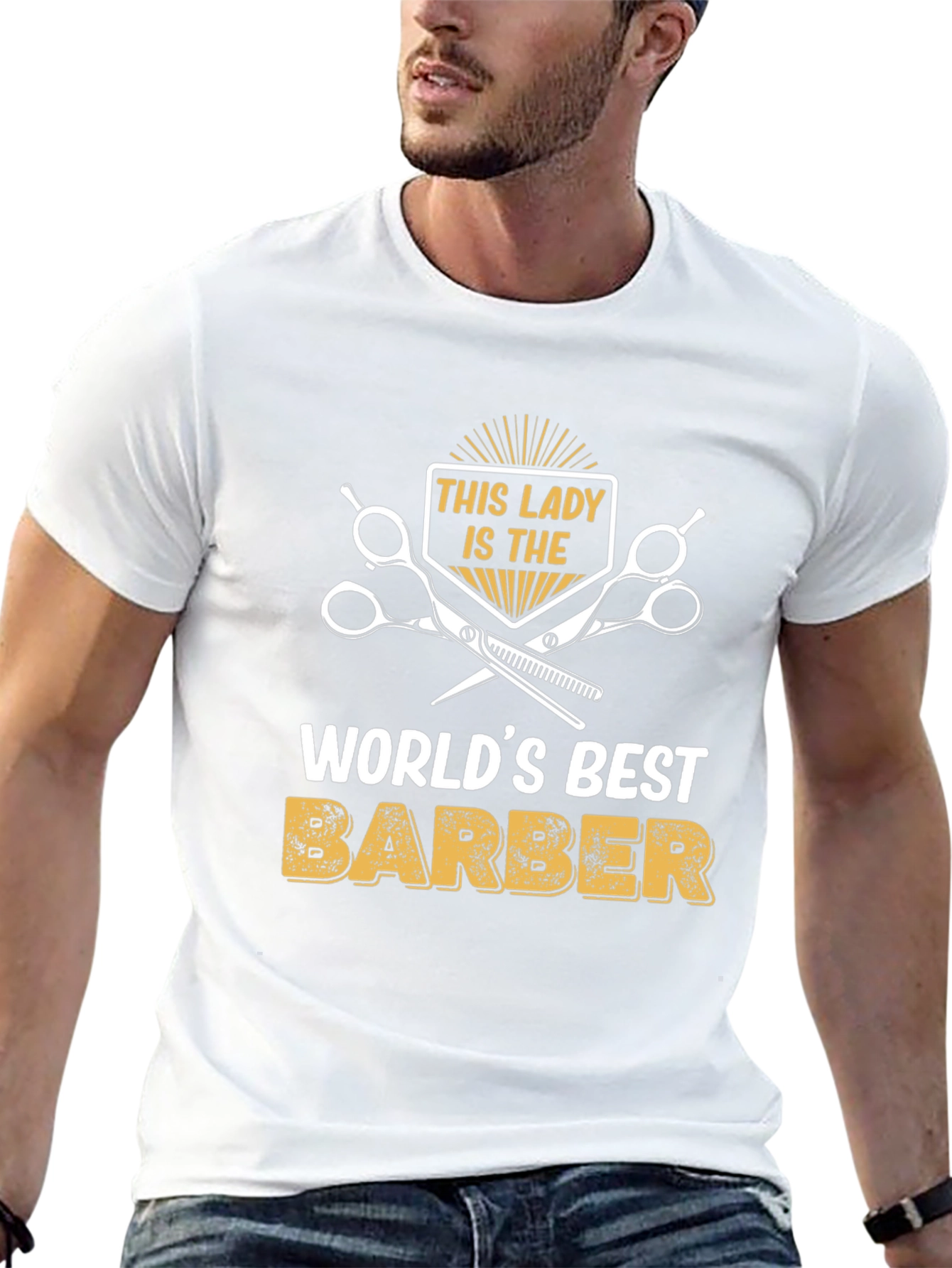 Worlds Best Lady Barber T-Shirt - Black