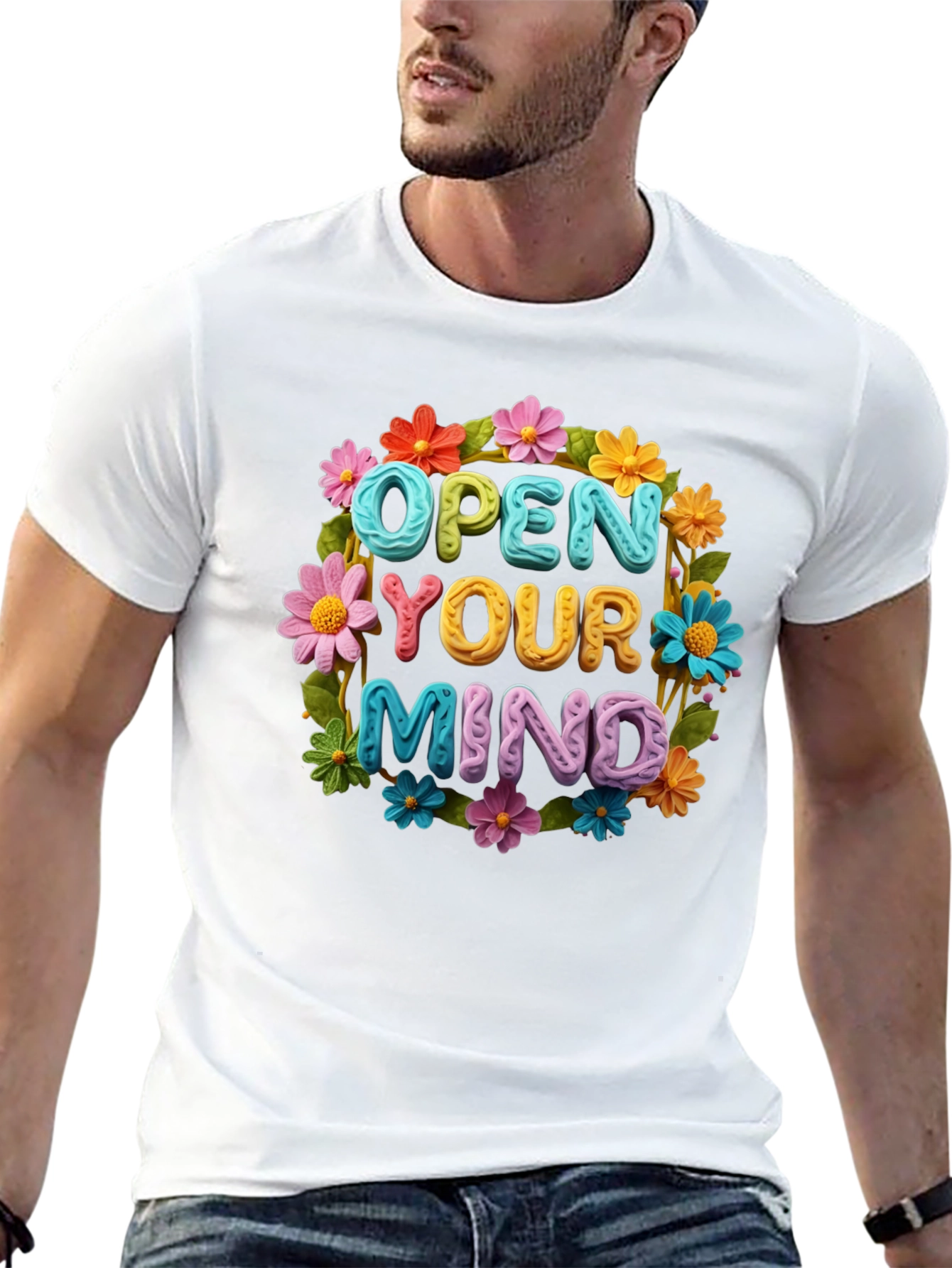 Open Your Mind Flower Graphic Tee