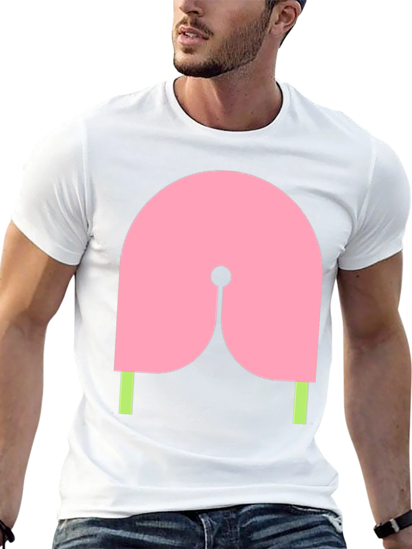 Abstract Graphic Tee - Pink & Green Design