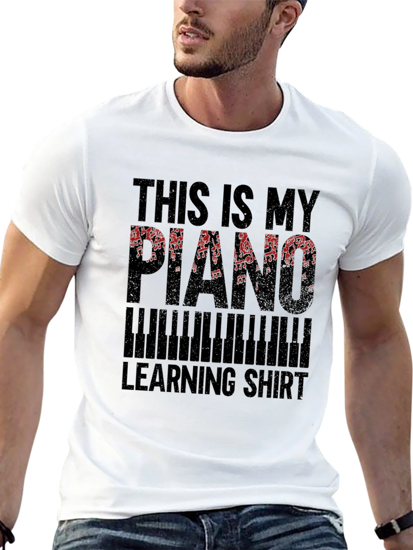 Piano Learning Shirt - Music Notes Tee