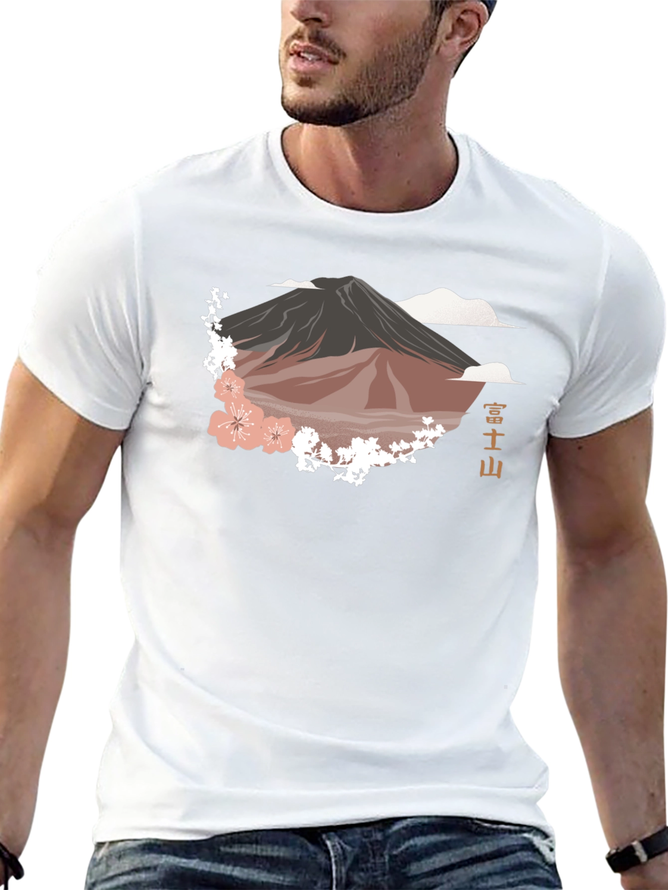 Mount Fuji Cherry Blossom T-Shirt - Black