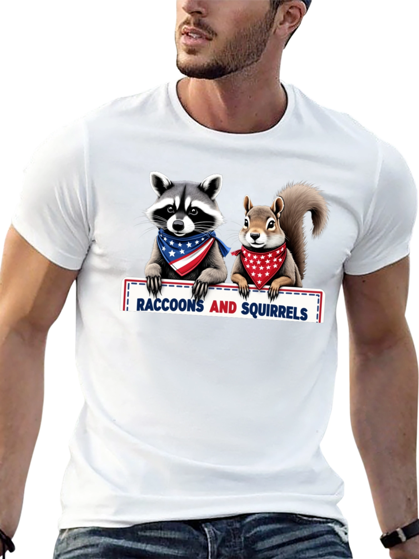 Raccoons and Squirrels Patriotic T-Shirt