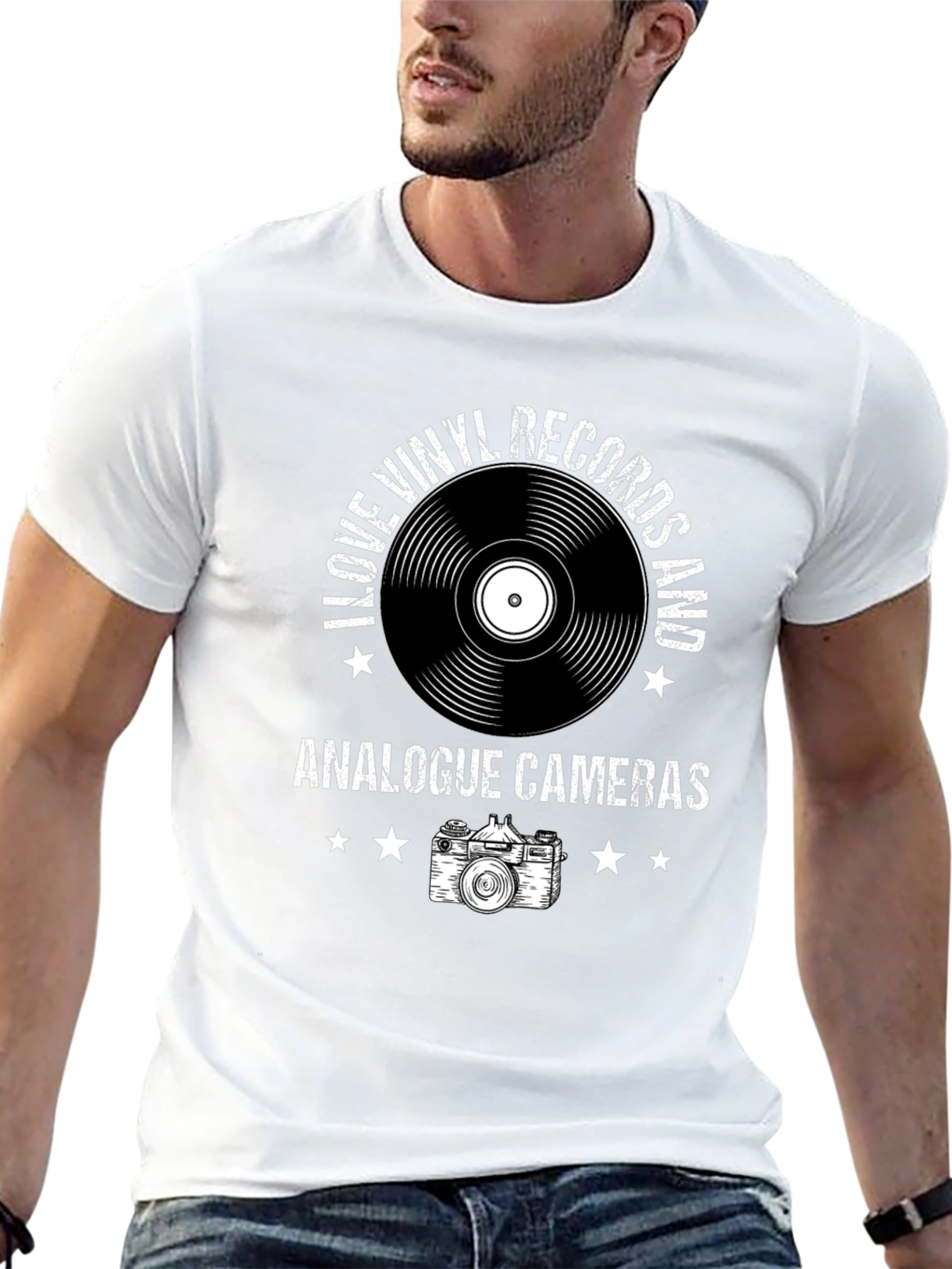 Vinyl & Camera T-Shirt - Music Photography Tee