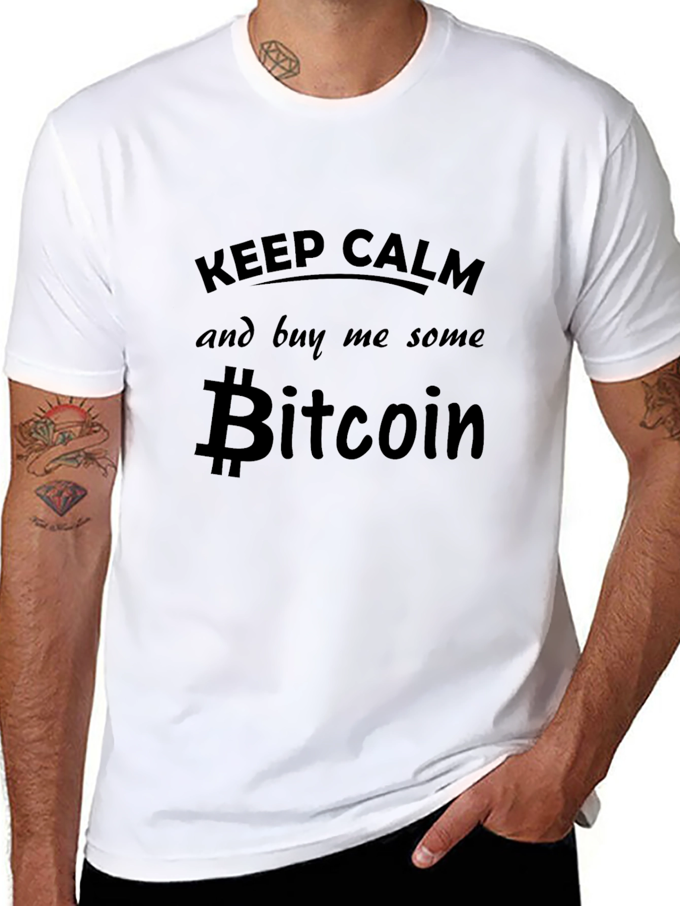 Keep Calm Buy Bitcoin Black Graphic Tee