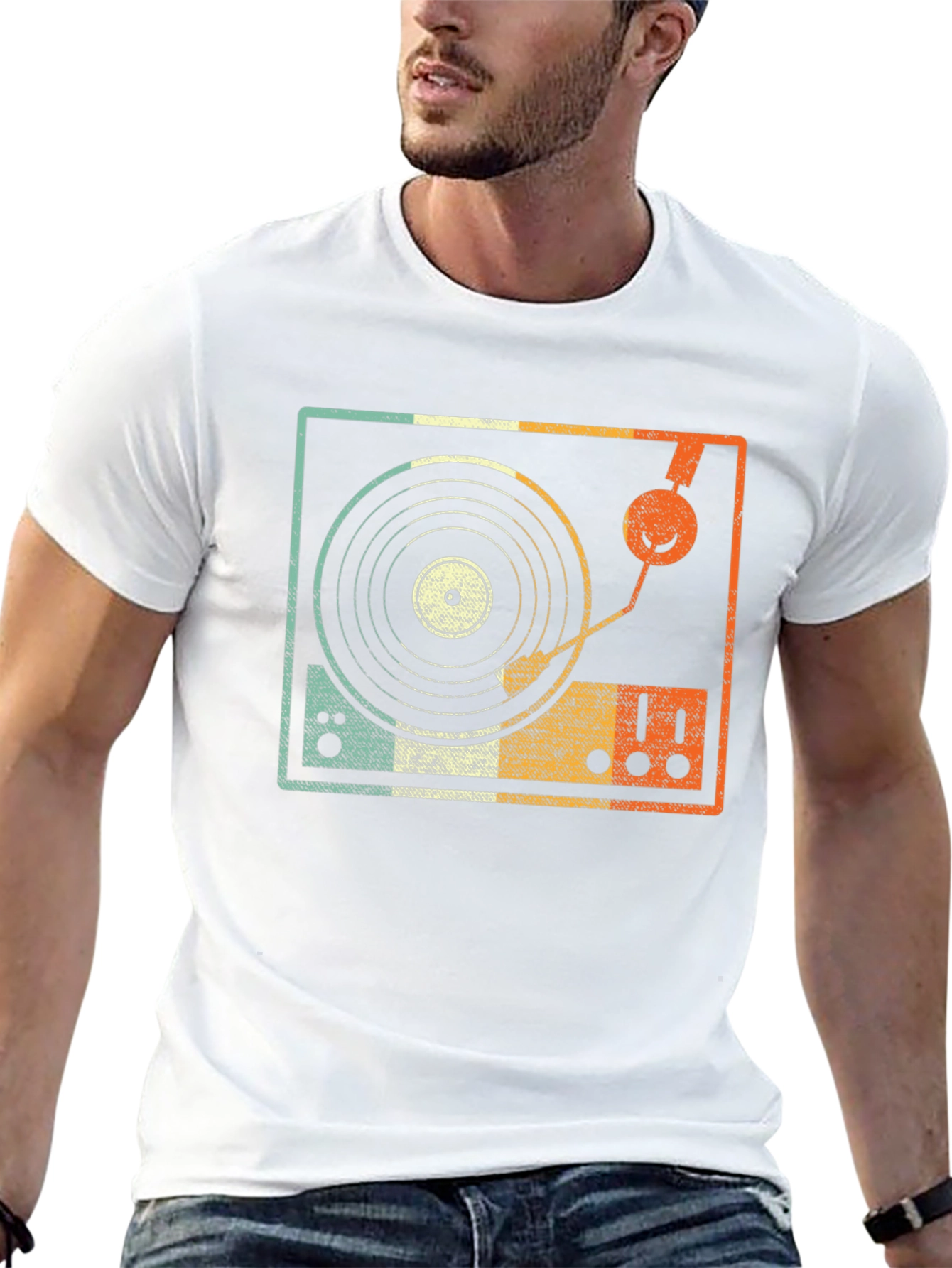 Retro Turntable Graphic Tee - DJ Music Lover T-Shirt