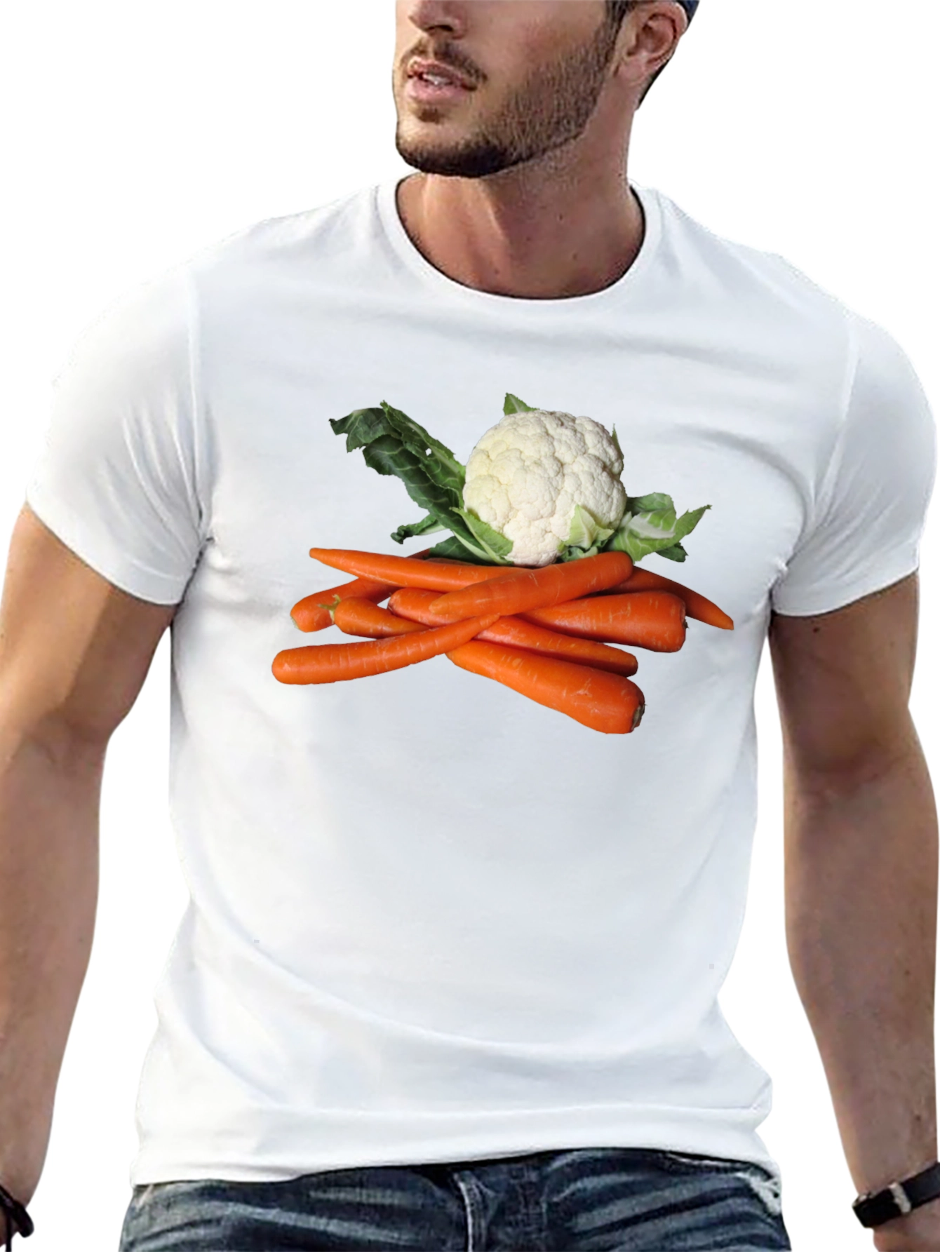 Veggie T-Shirt: Carrots and Cauliflower Graphic Tee