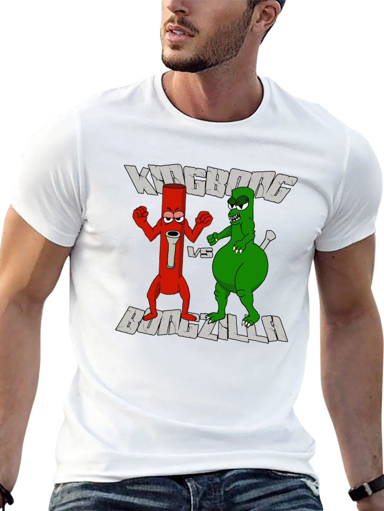 Kingbong vs Bongzilla Funny Graphic Tee