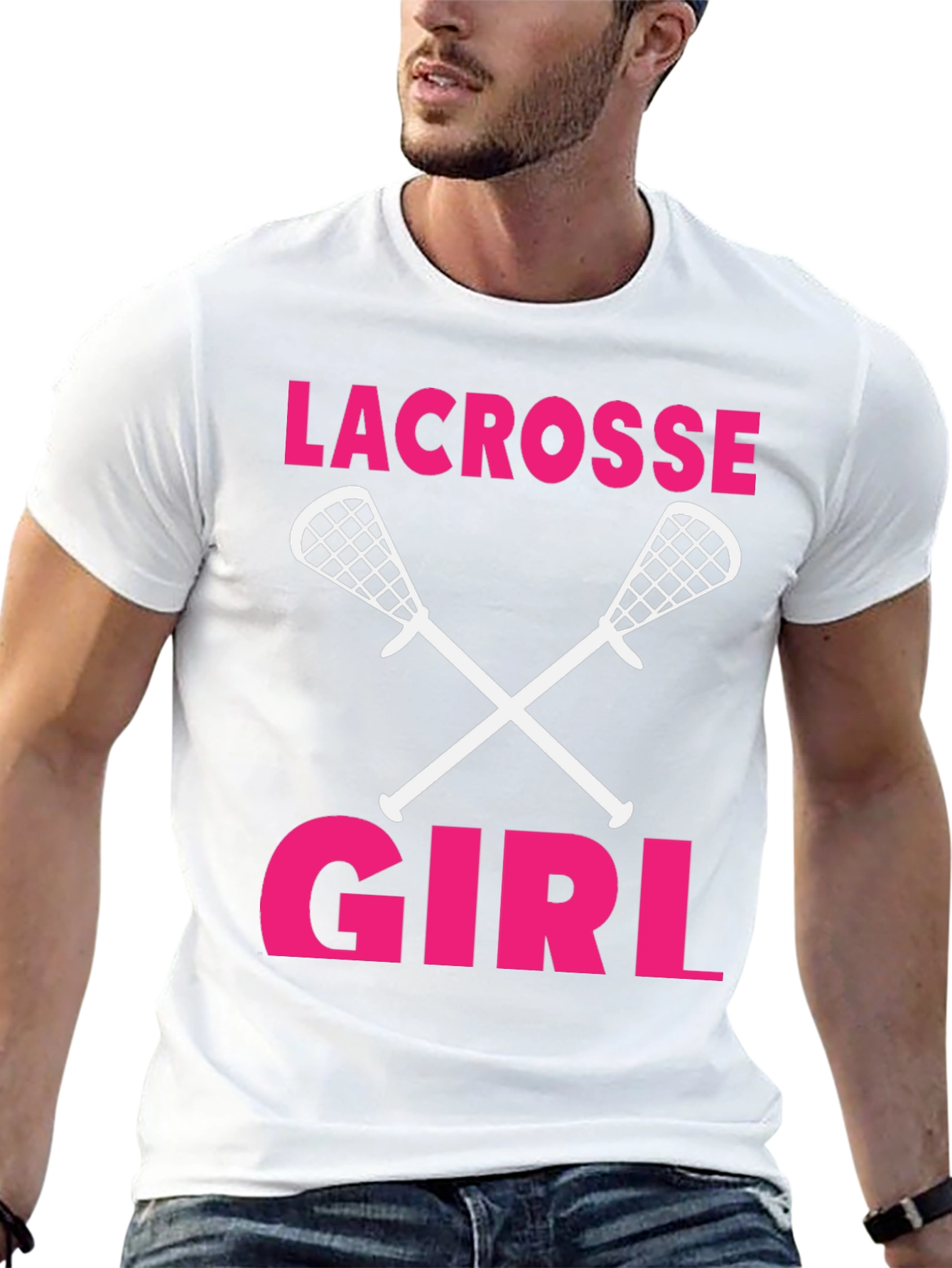 Lacrosse Girl T-Shirt - Crossed Sticks Design