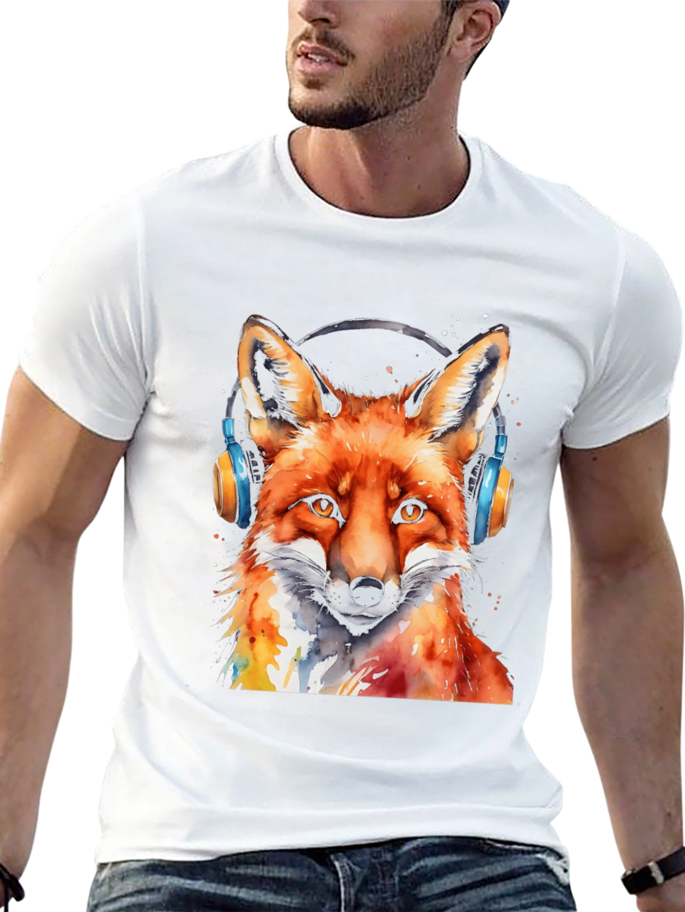 Cool Fox Headphones T-Shirt