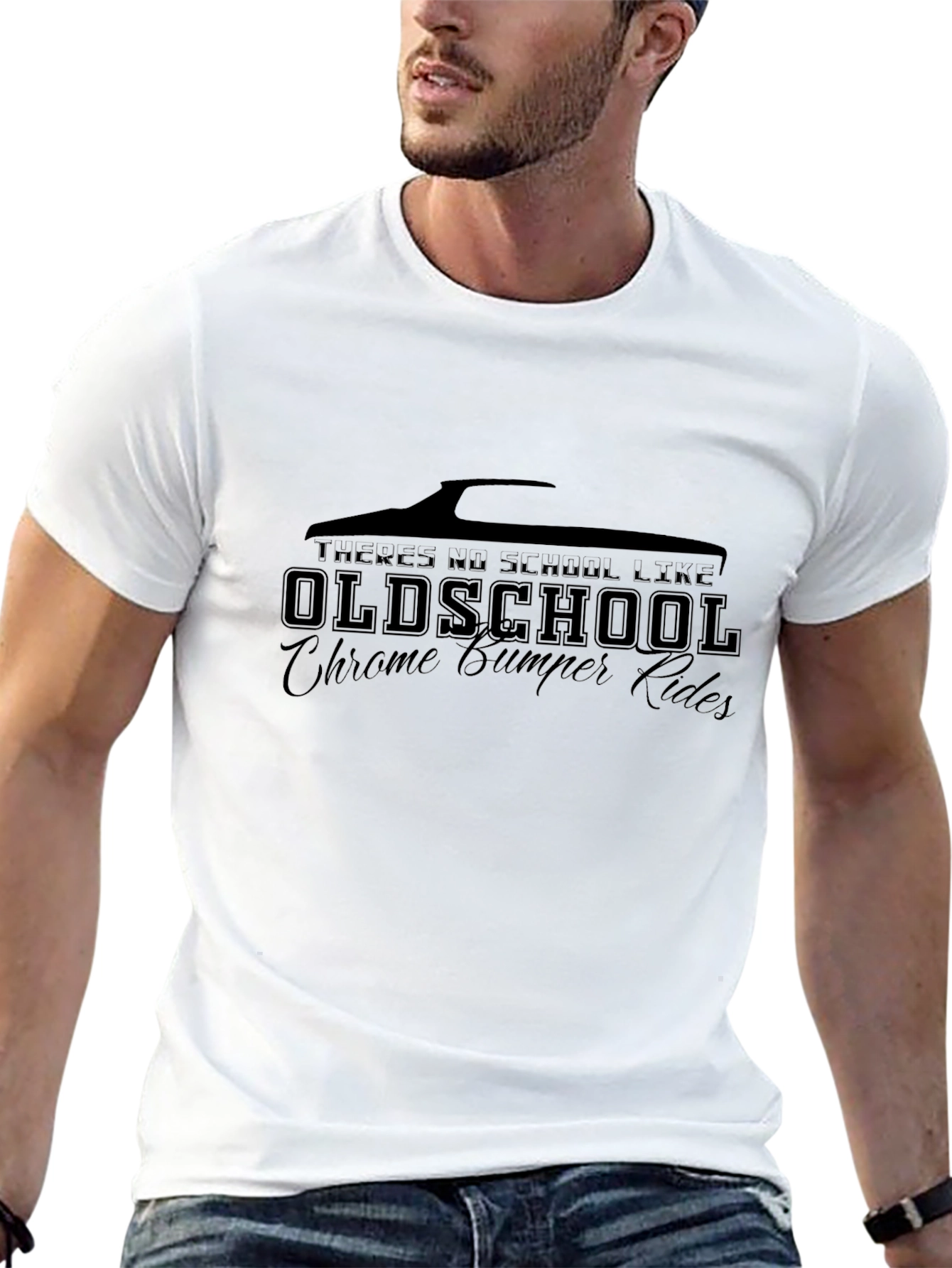 Oldschool Chrome Bumper Rides Black T-Shirt