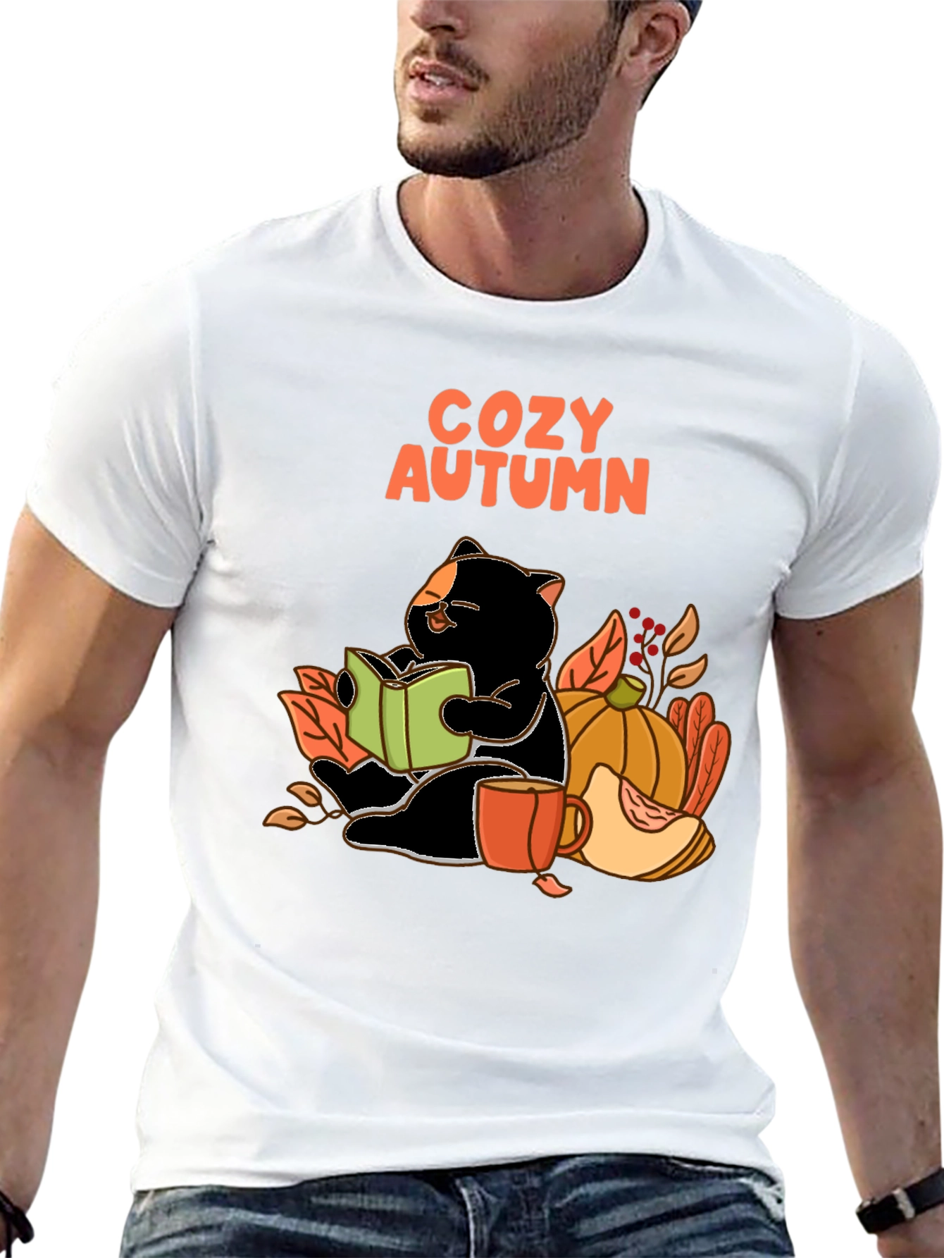Cozy Autumn Cat T-Shirt