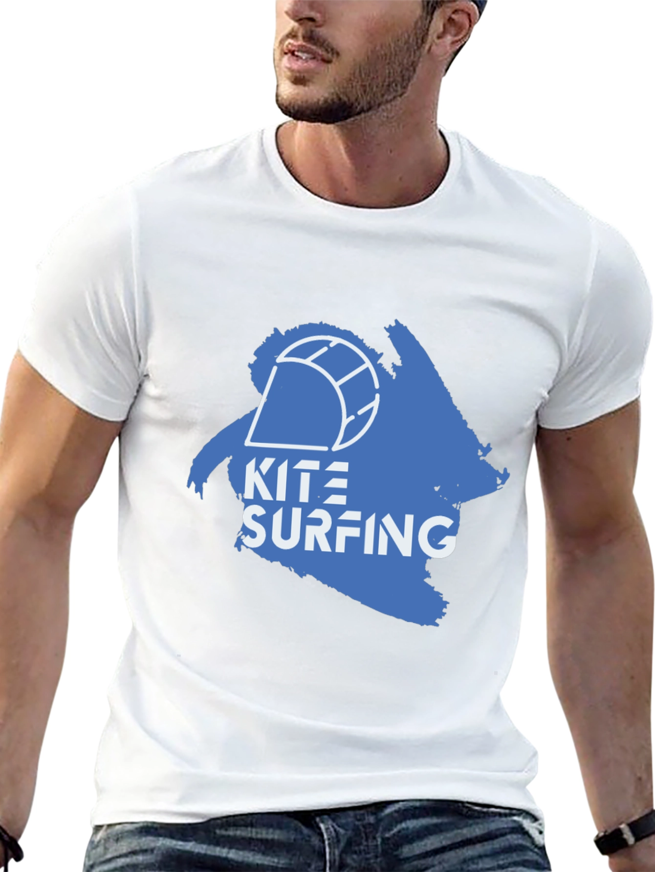 Kite Surfing Graphic T-Shirt - Mens Black Tee