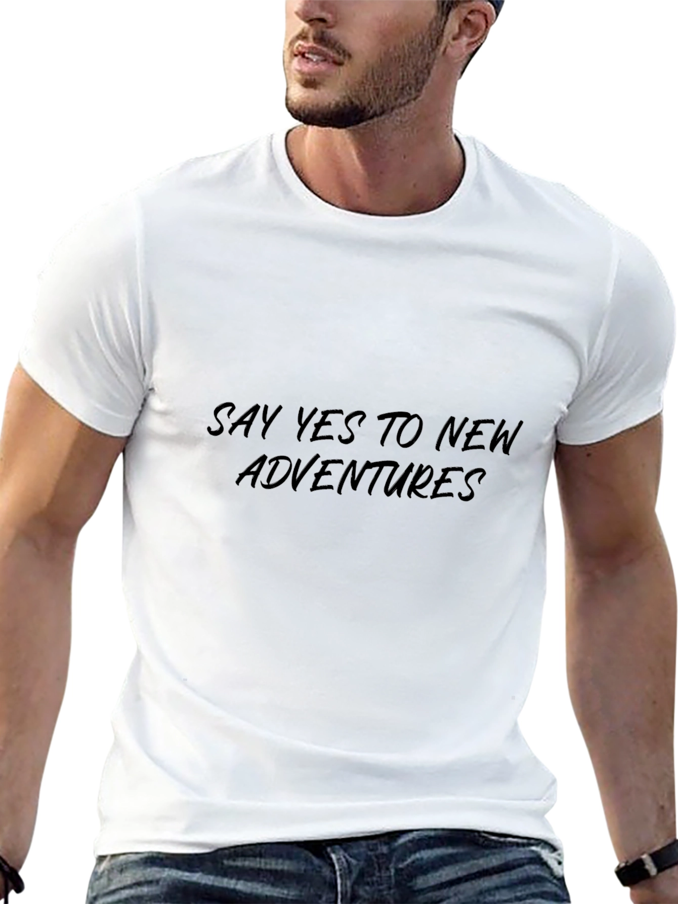 Mens Black Say Yes To New Adventures T-Shirt