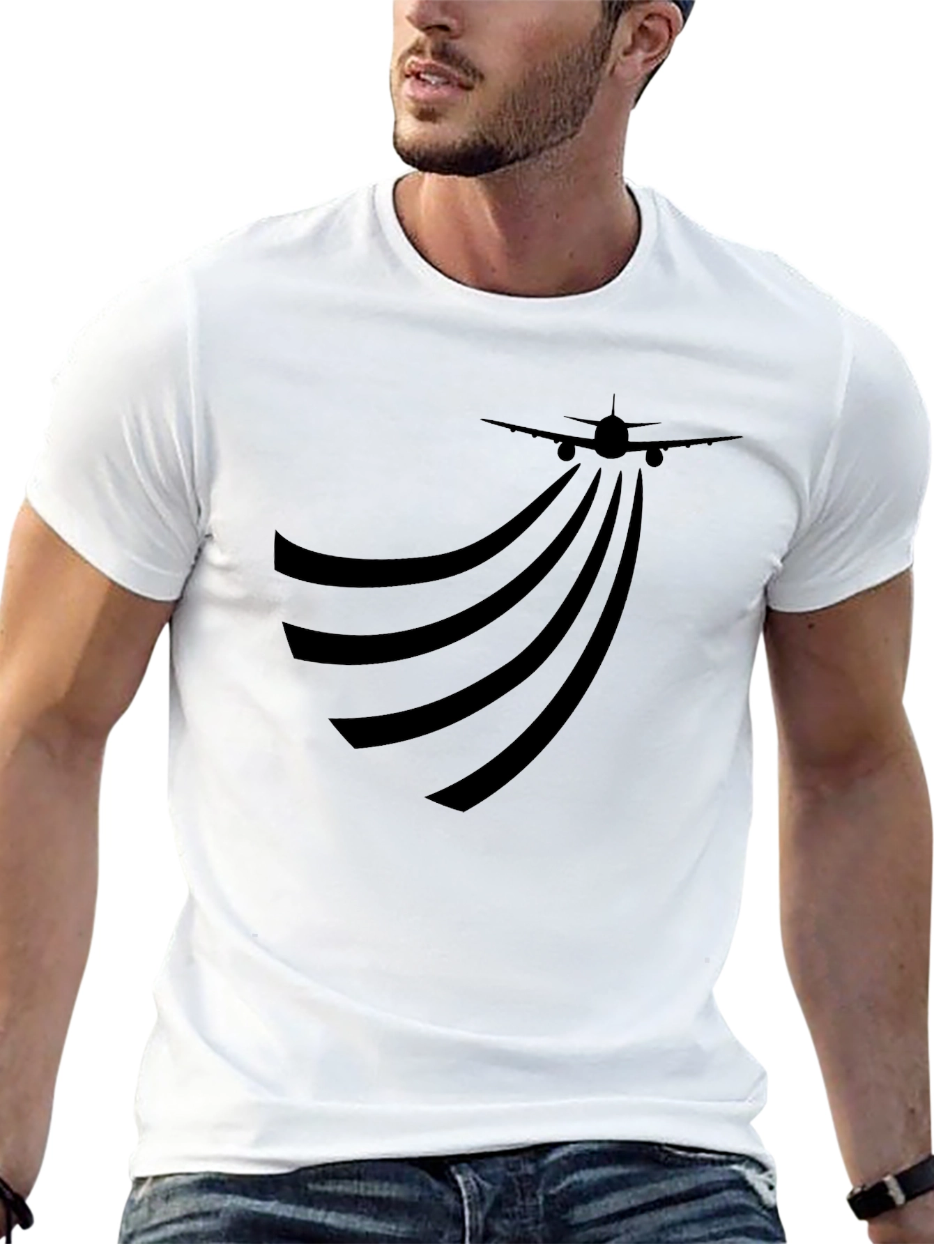 Black Airplane Trail Graphic Tee
