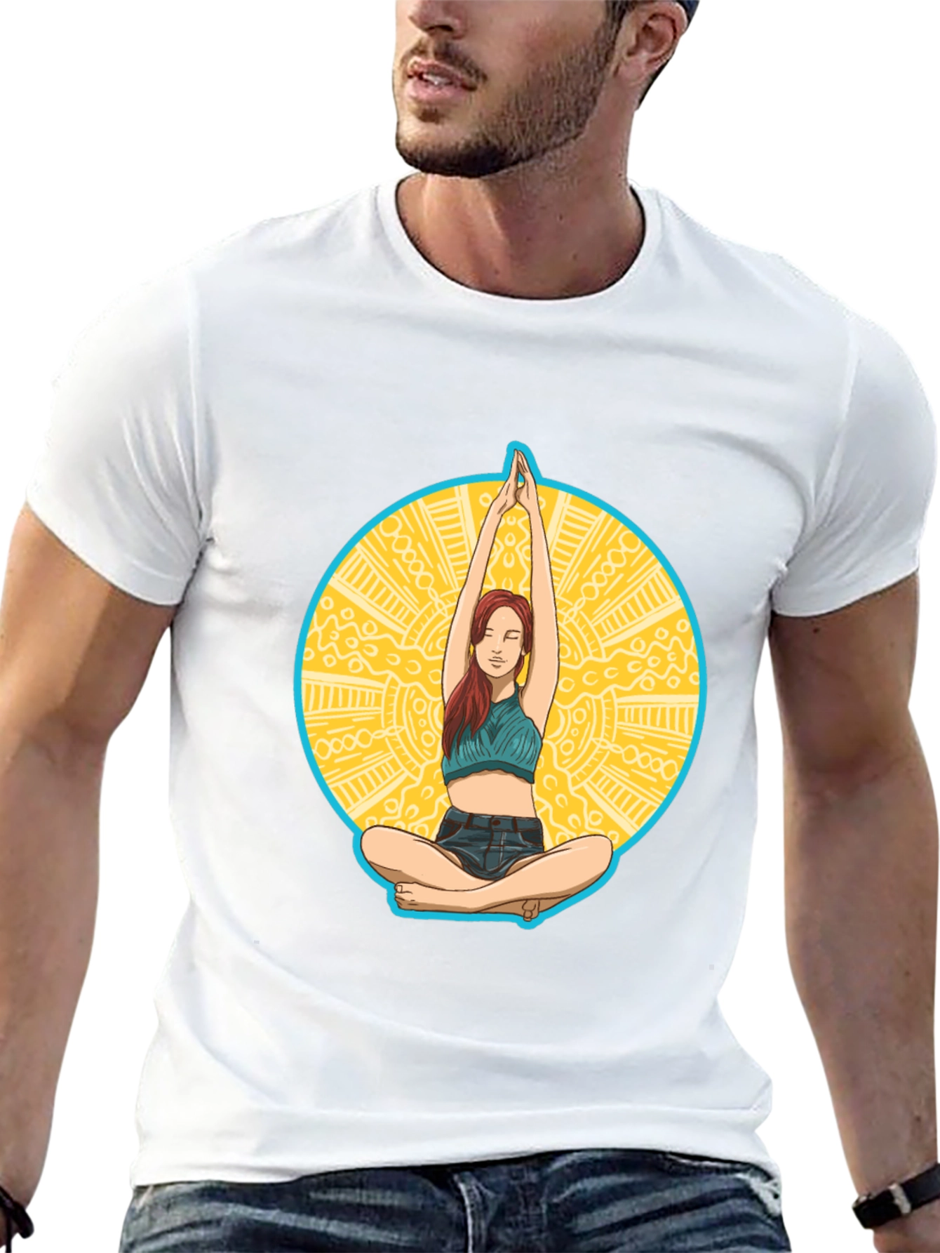 Yoga Pose Graphic Tee - Black