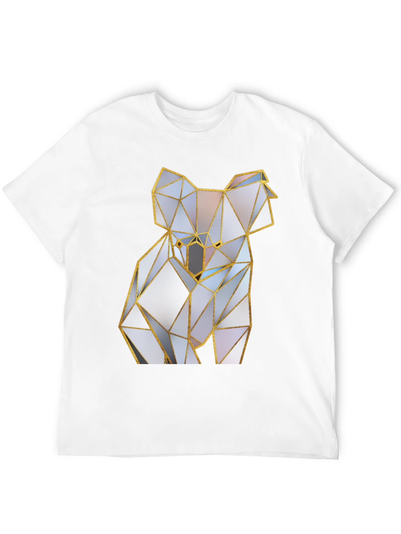 Geometric Koala Bear Graphic Tee - Black