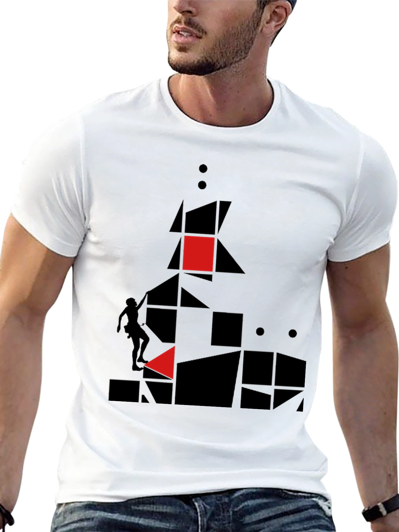 Geometric Climb Black T-Shirt