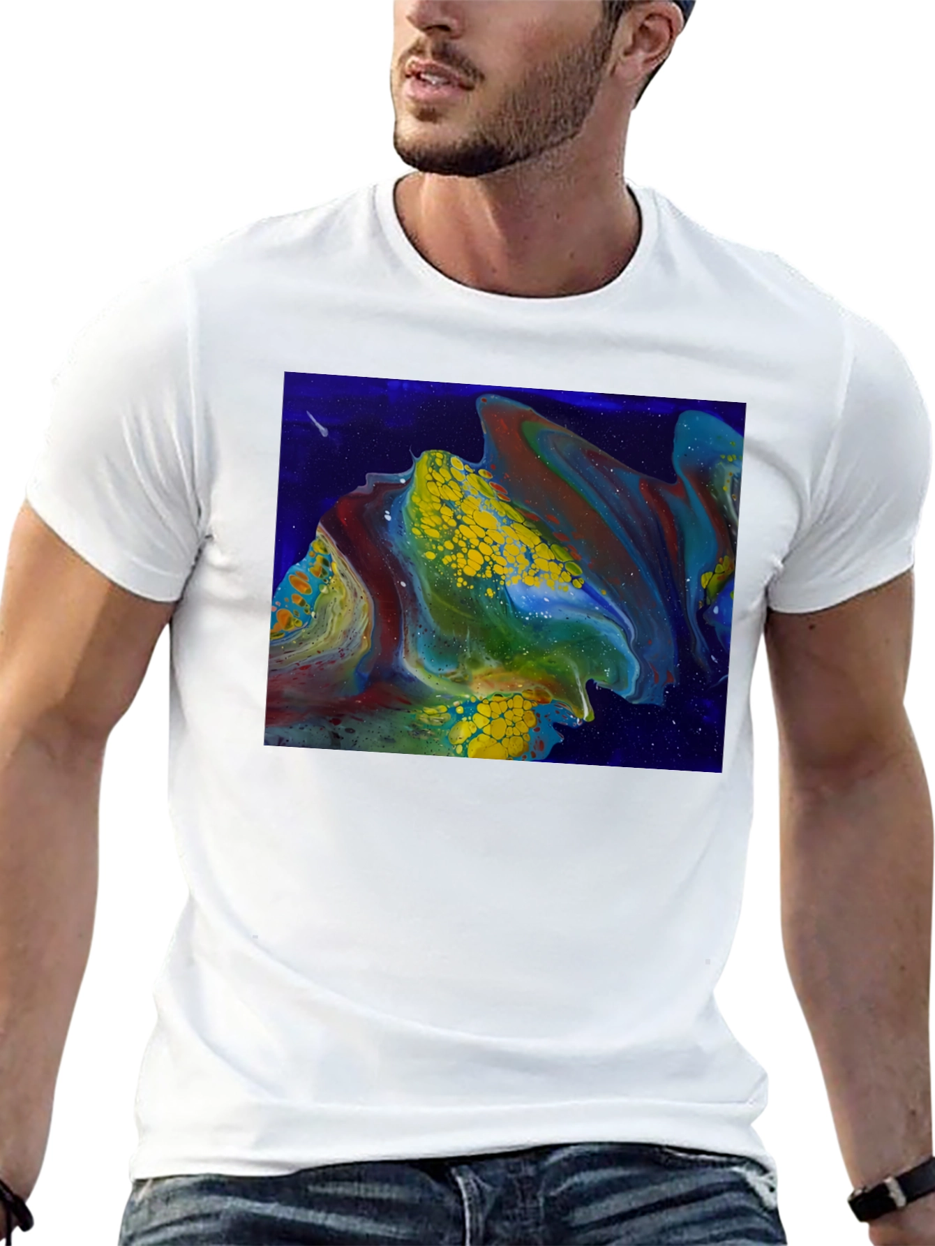 Abstract Fluid Art Graphic T-Shirt