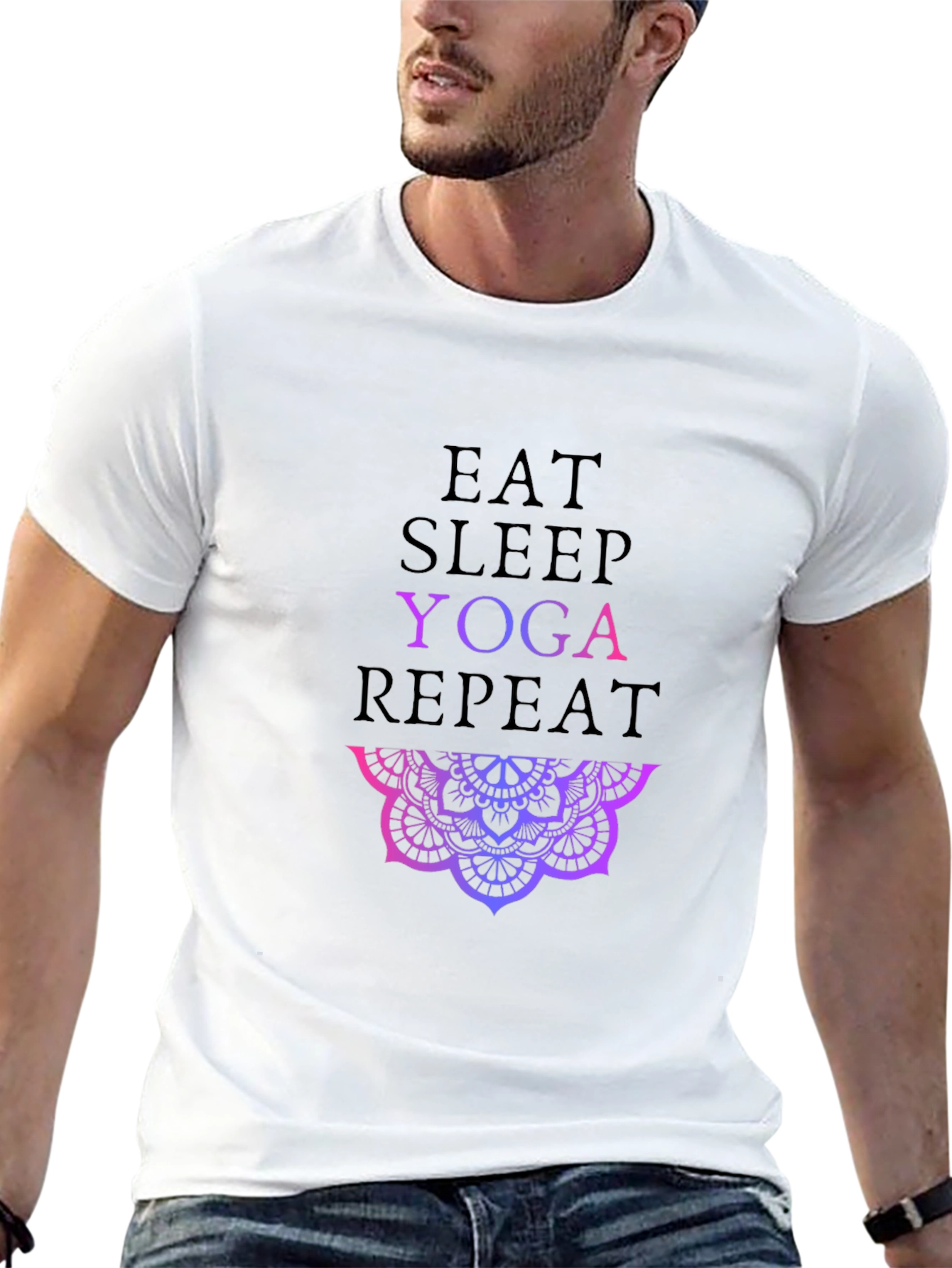 Eat Sleep Yoga Repeat Graphic Tee