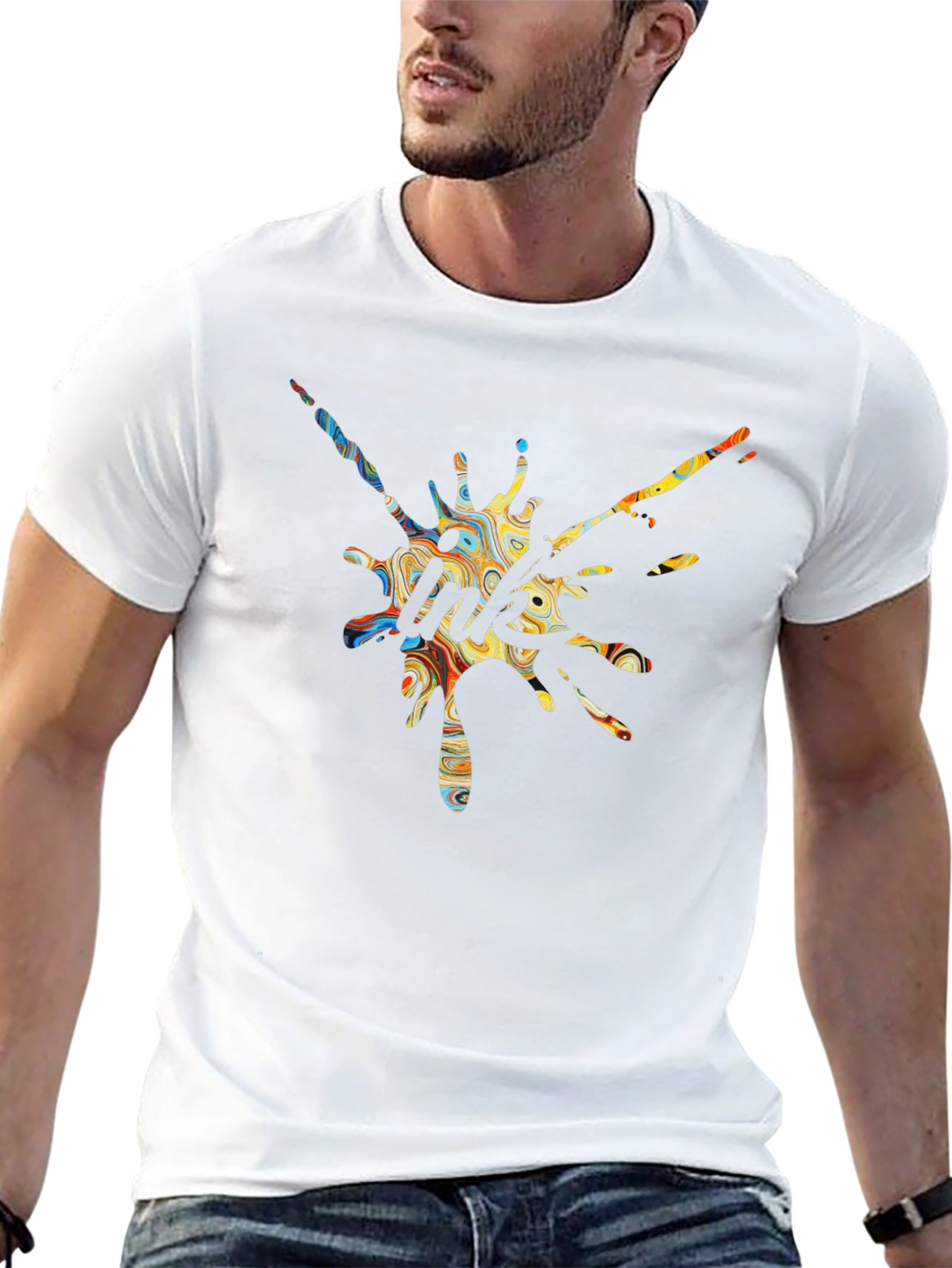 Ink Splash Graphic Tee - Unique Design T-Shirt
