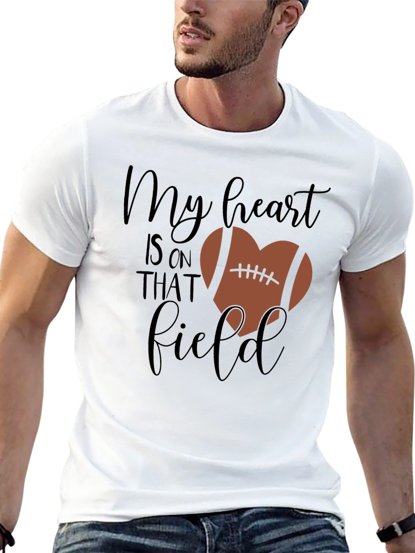 My Heart Is On That Field Football Heart Shirt