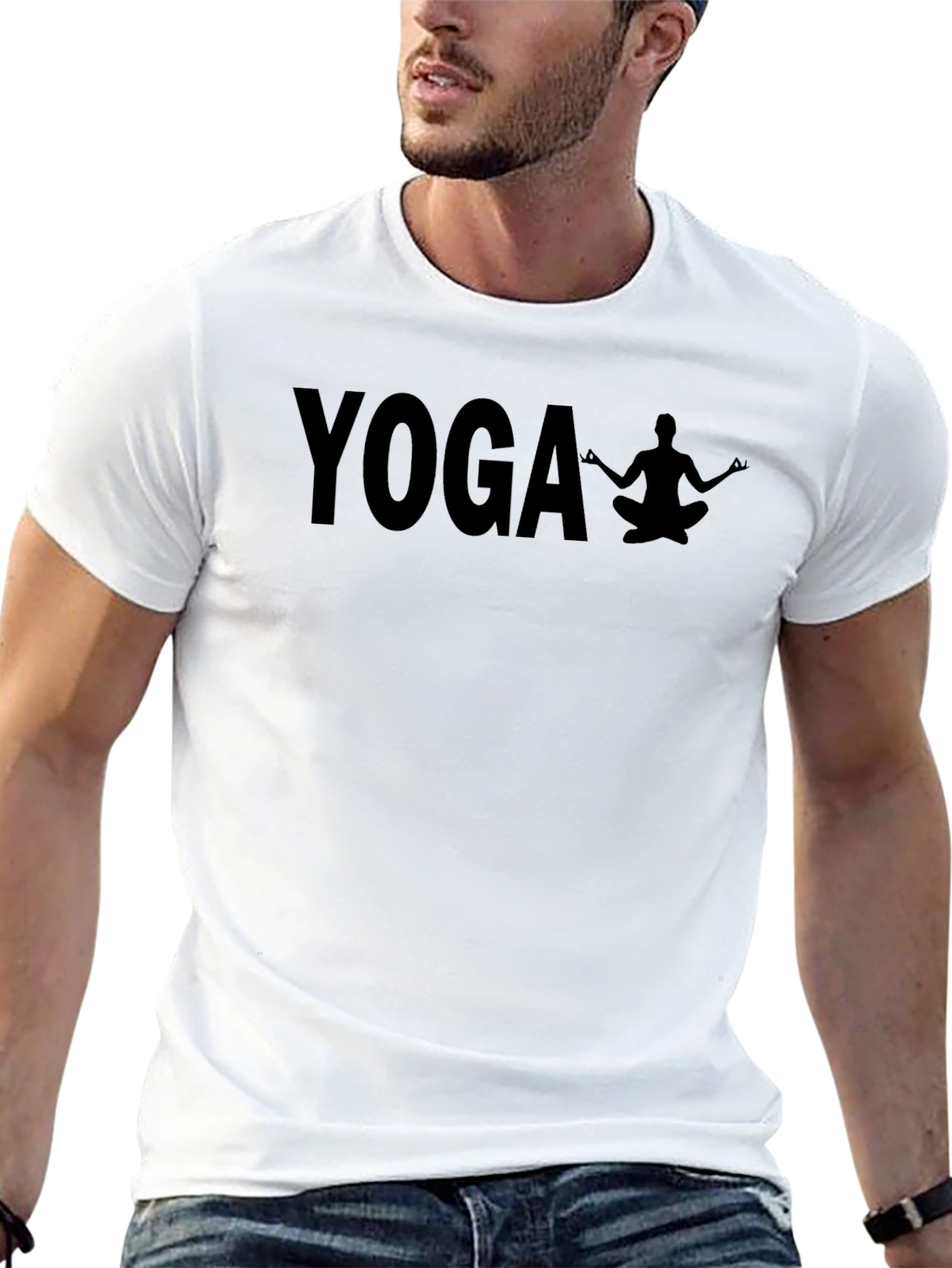 Yoga Graphic Tee - Relaxed Fit Black T-Shirt