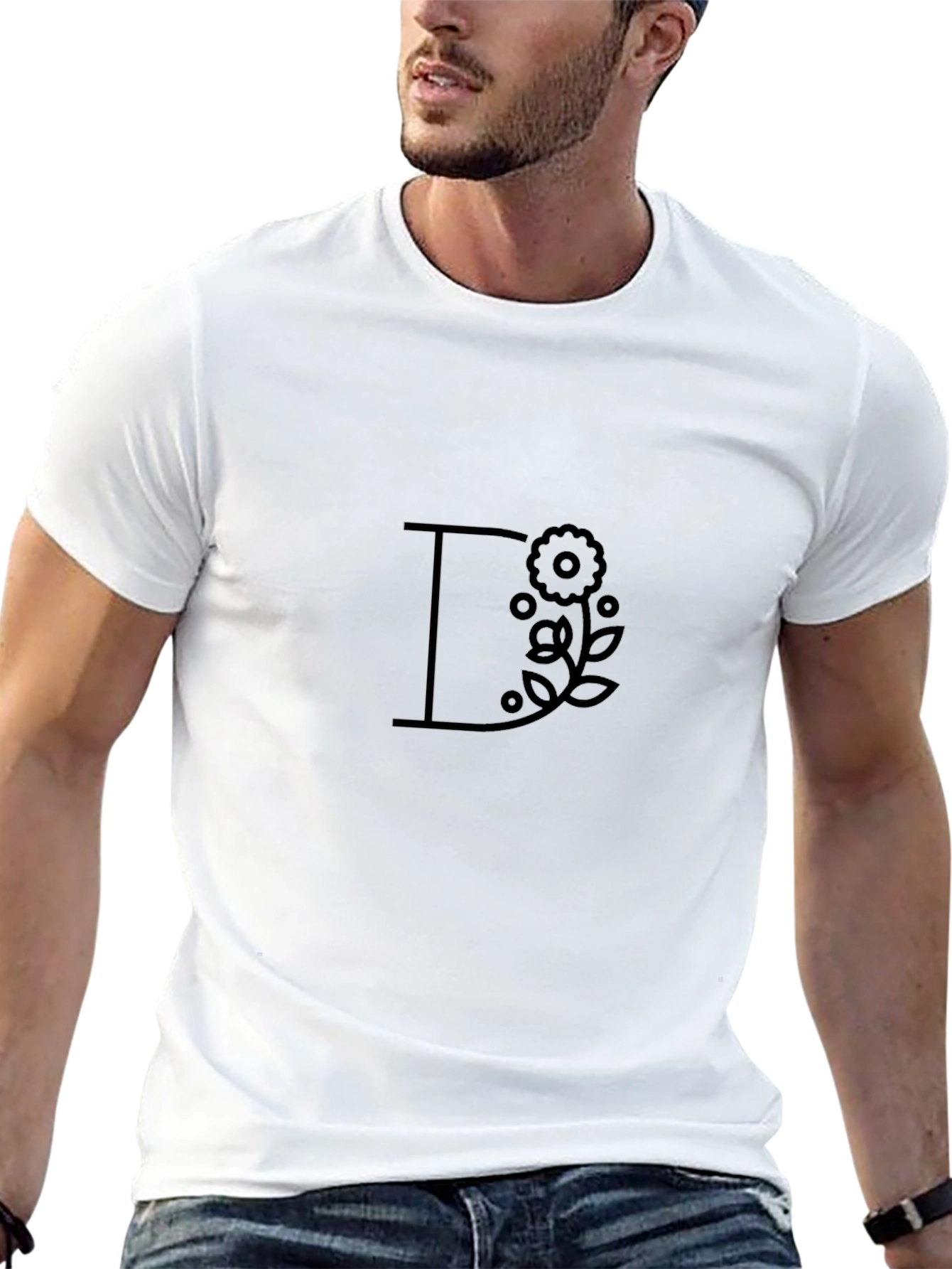 Floral Letter T-Shirt - Stylish Casual Wear