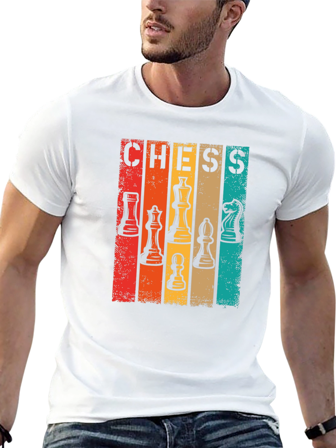 Retro Chess Piece Graphic T-Shirt