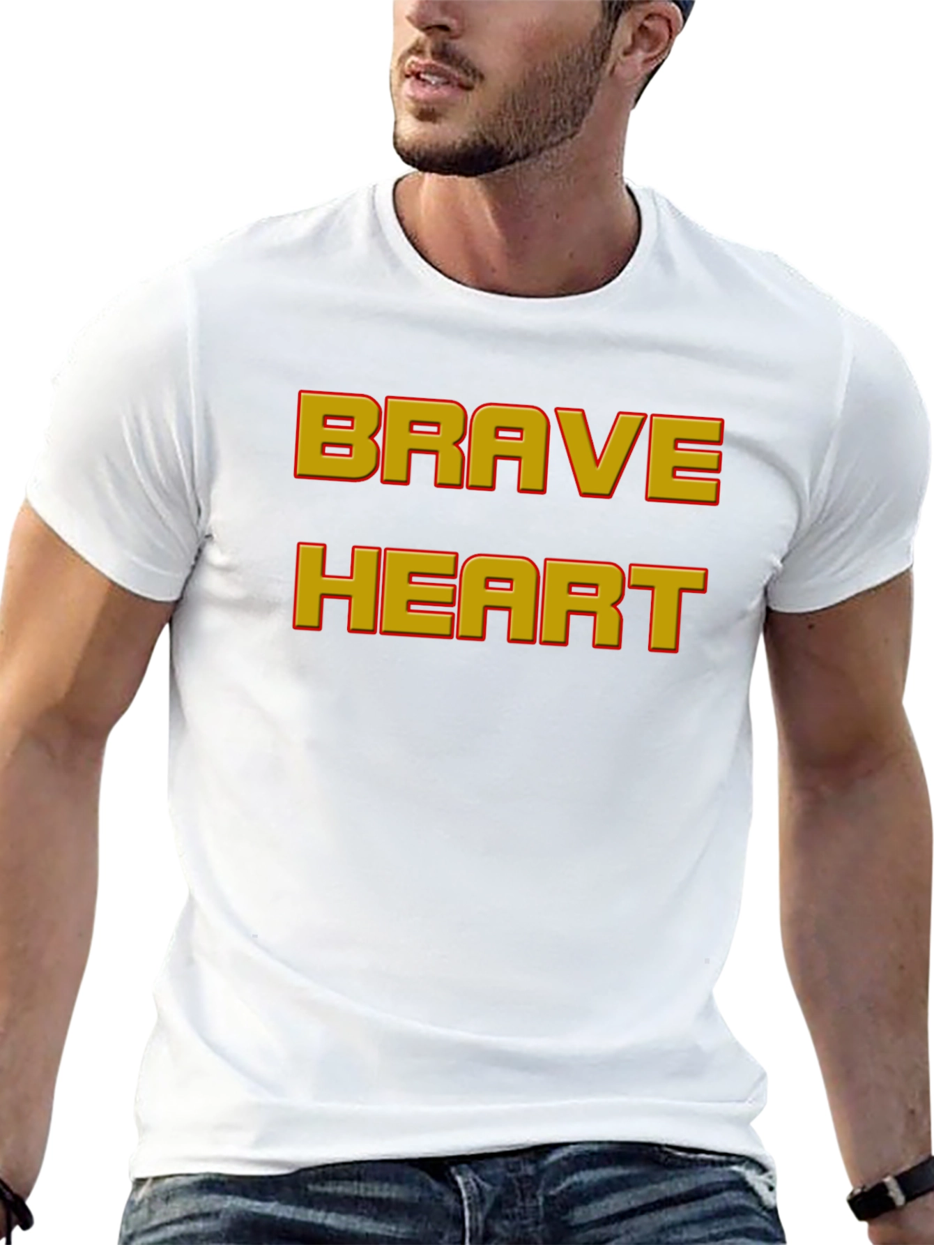 Brave Heart Graphic Print Black T-Shirt