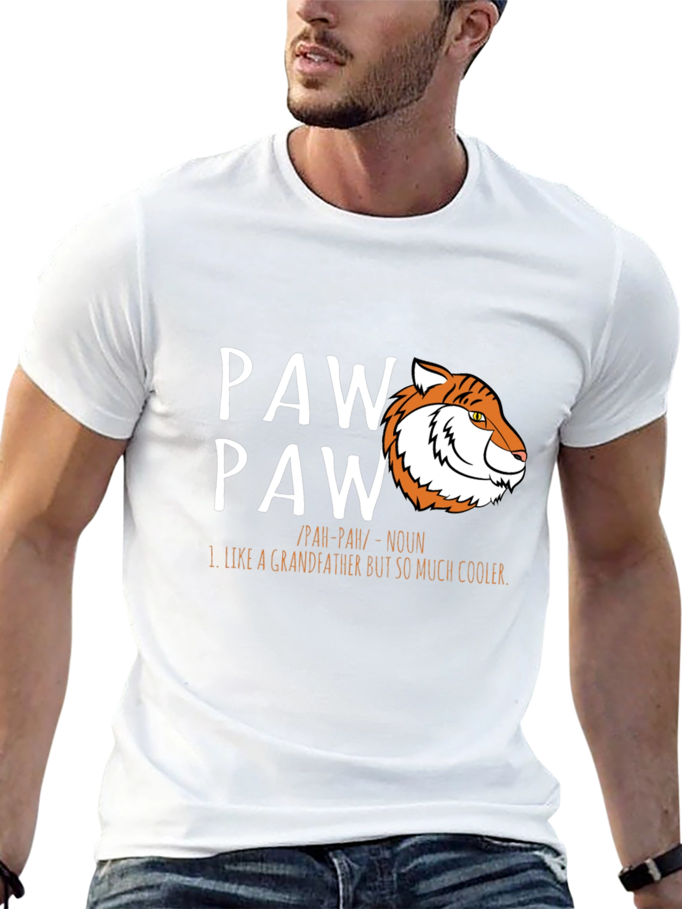 Cool Paw Paw Tiger Graphic T-Shirt