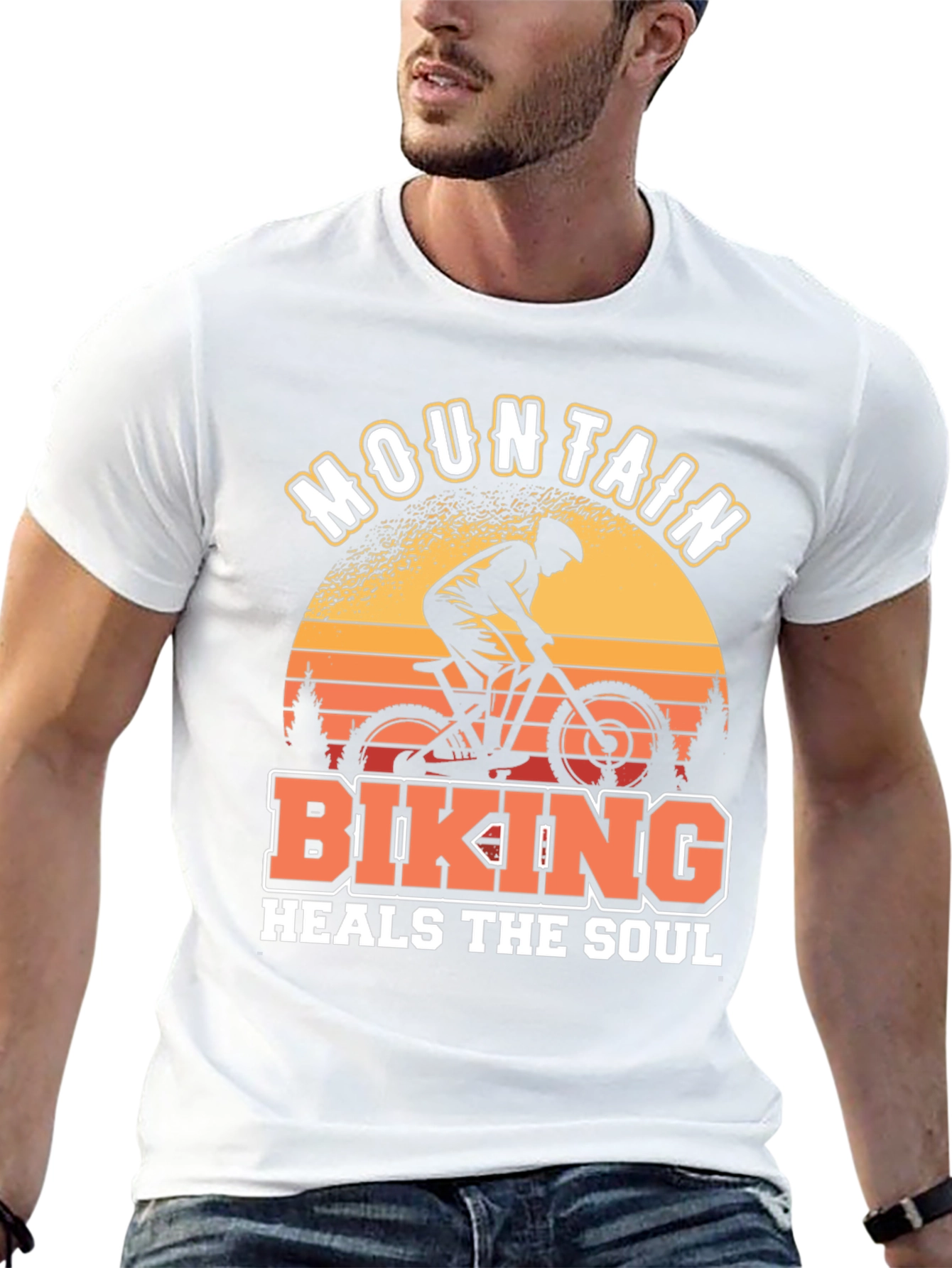 Mountain Biking Heals the Soul Black T-Shirt