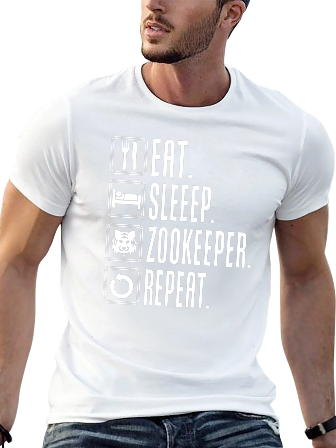 Eat Sleep Zookeeper Repeat Black T-Shirt