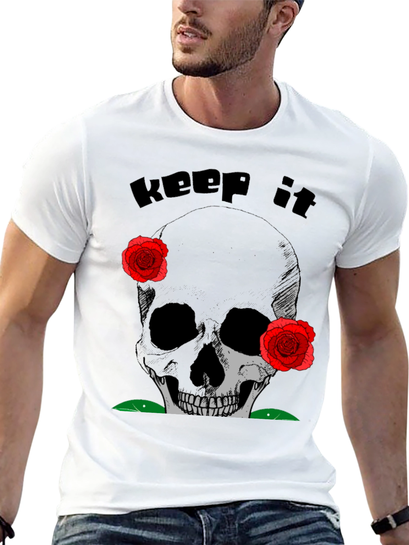 Skull & Roses Graphic Tee - Keep It Spooky
