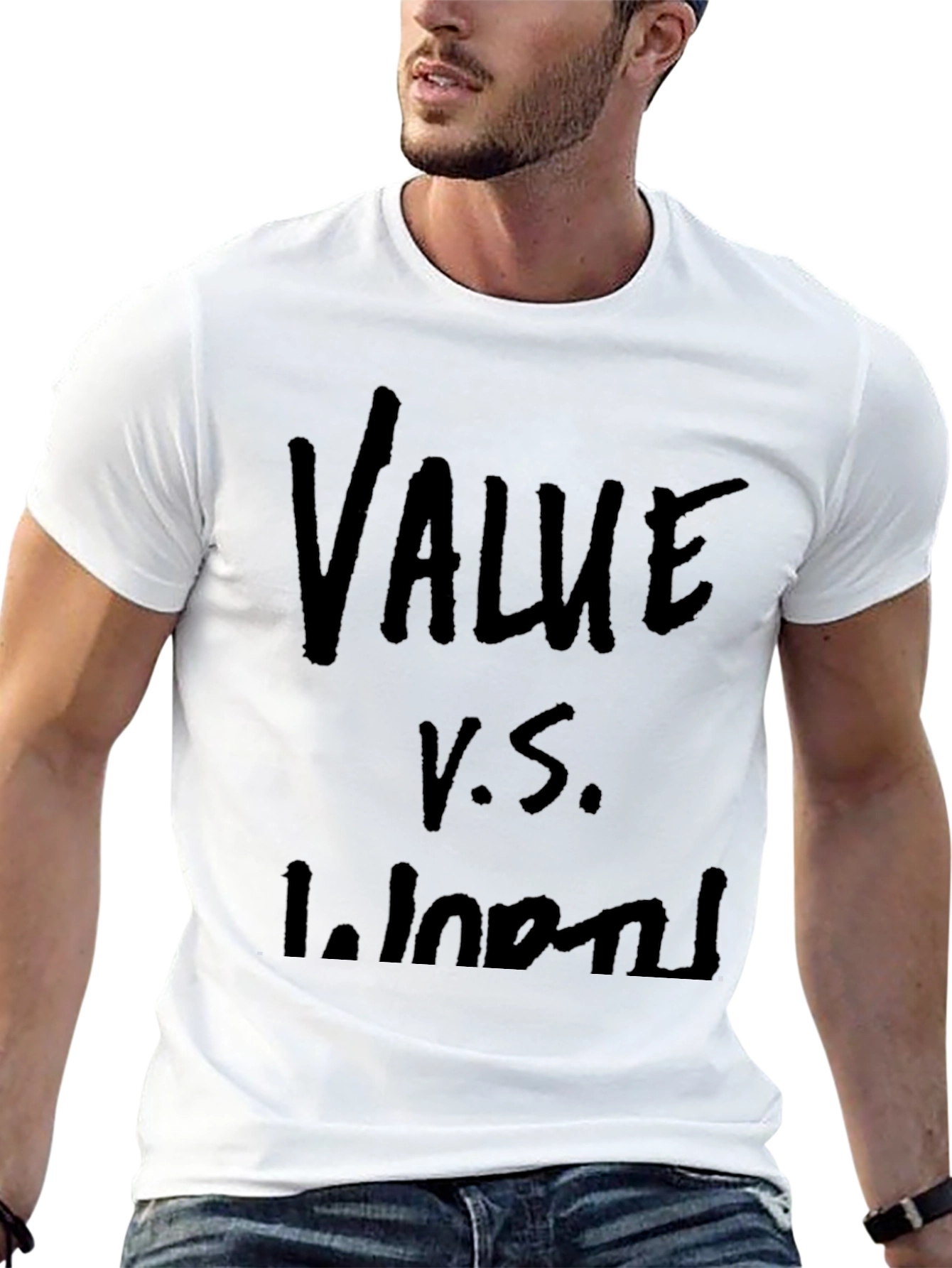 Value vs. Worth Graphic T-Shirt - Black