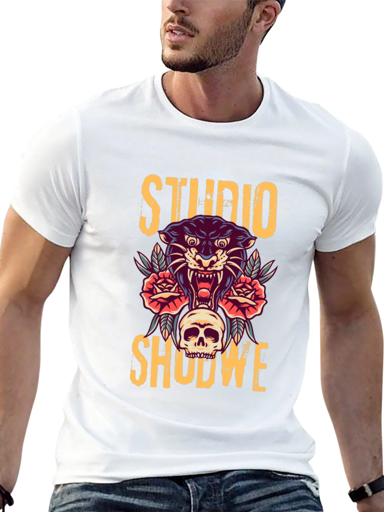 Studio Shodwe Graphic Tee - Skull & Panther Design