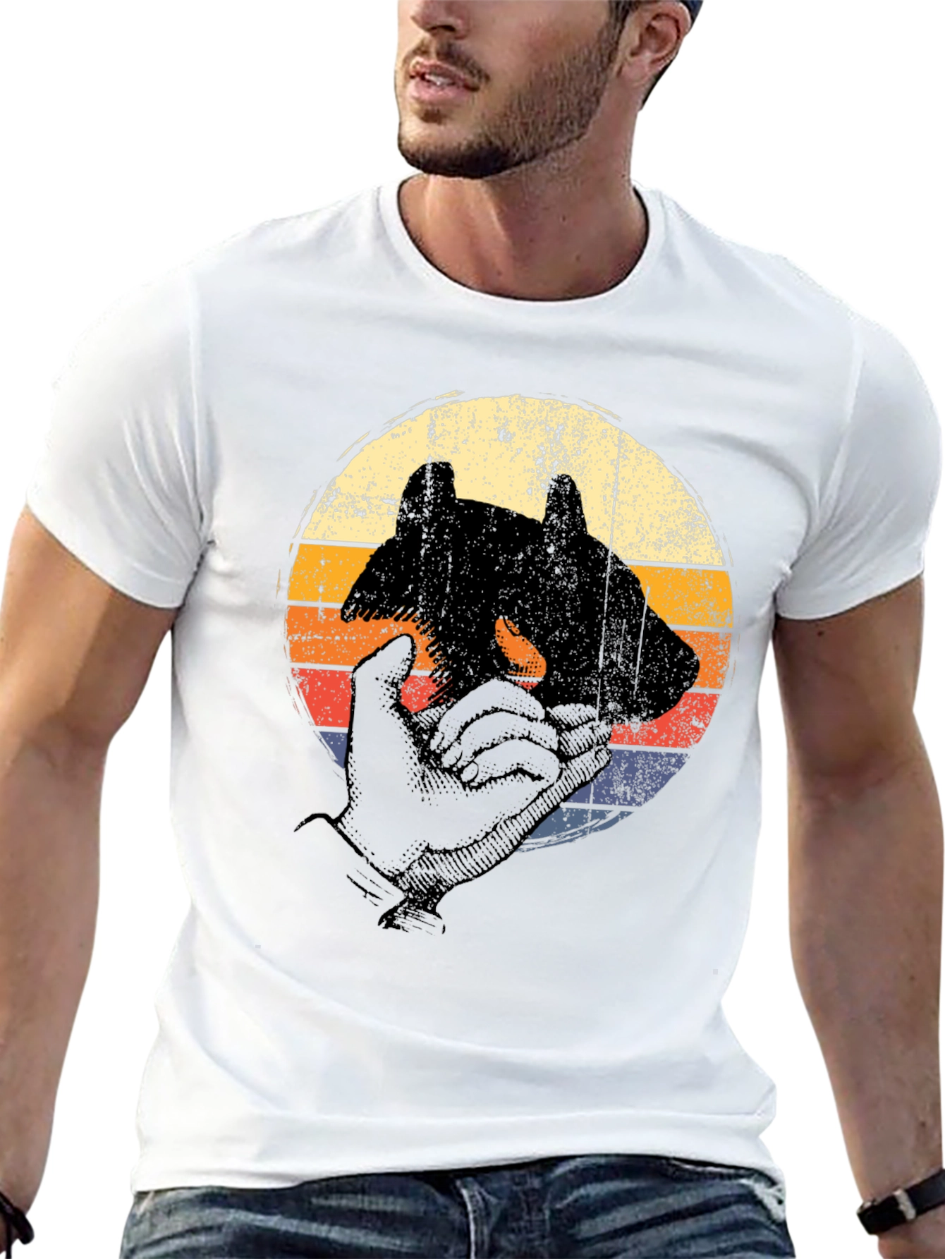 Retro Style Bear Silhouette T-Shirt