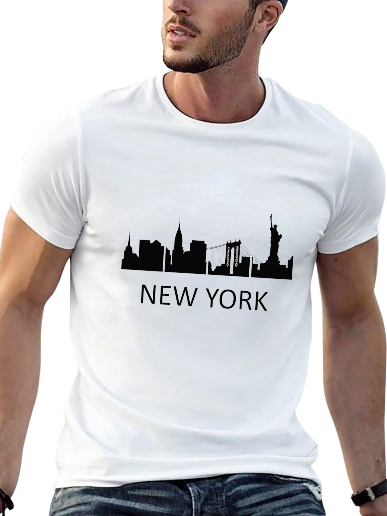 New York Skyline Black T-Shirt