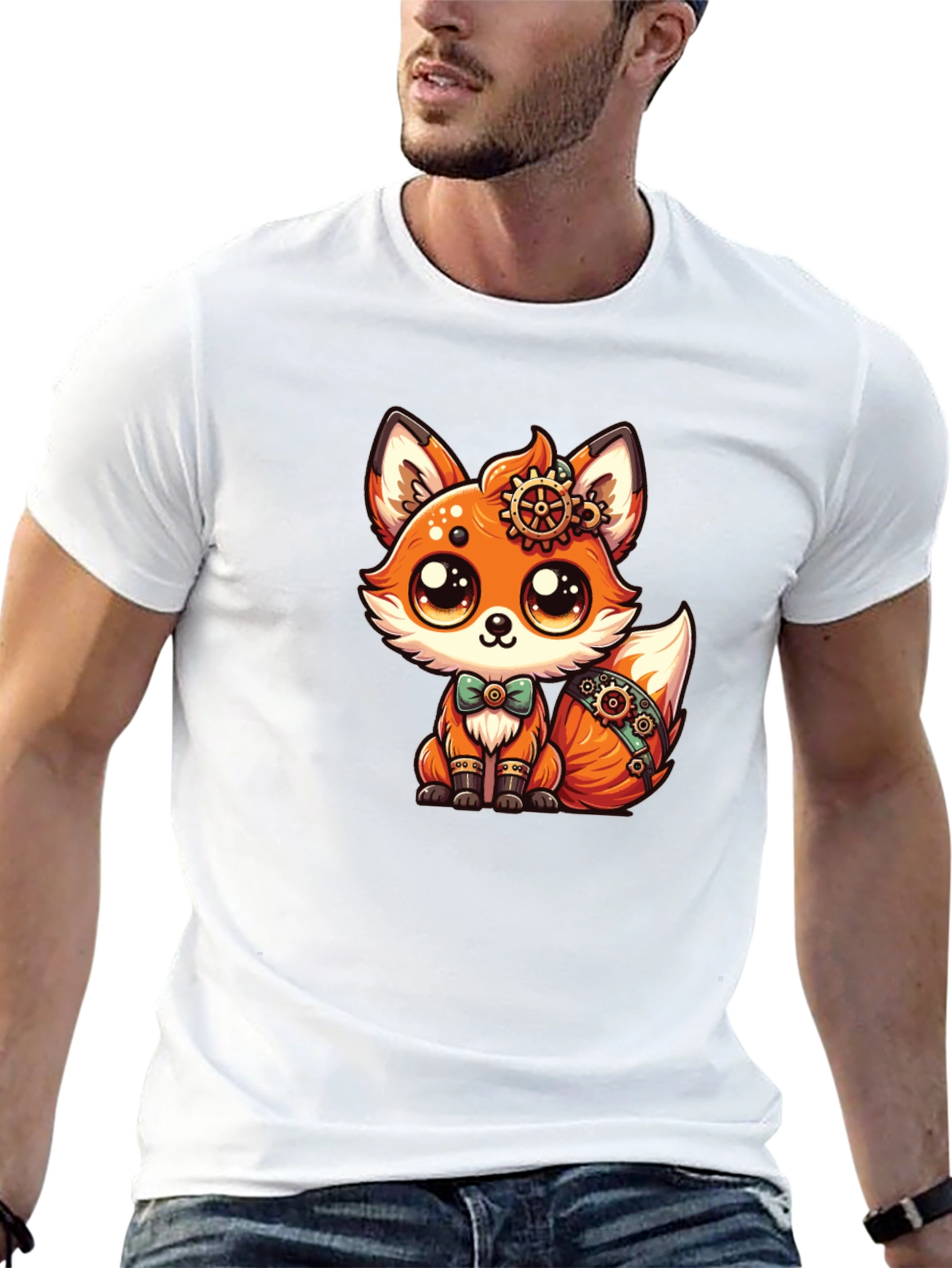 Steampunk Fox T-Shirt: Cute Cartoon Graphic Tee