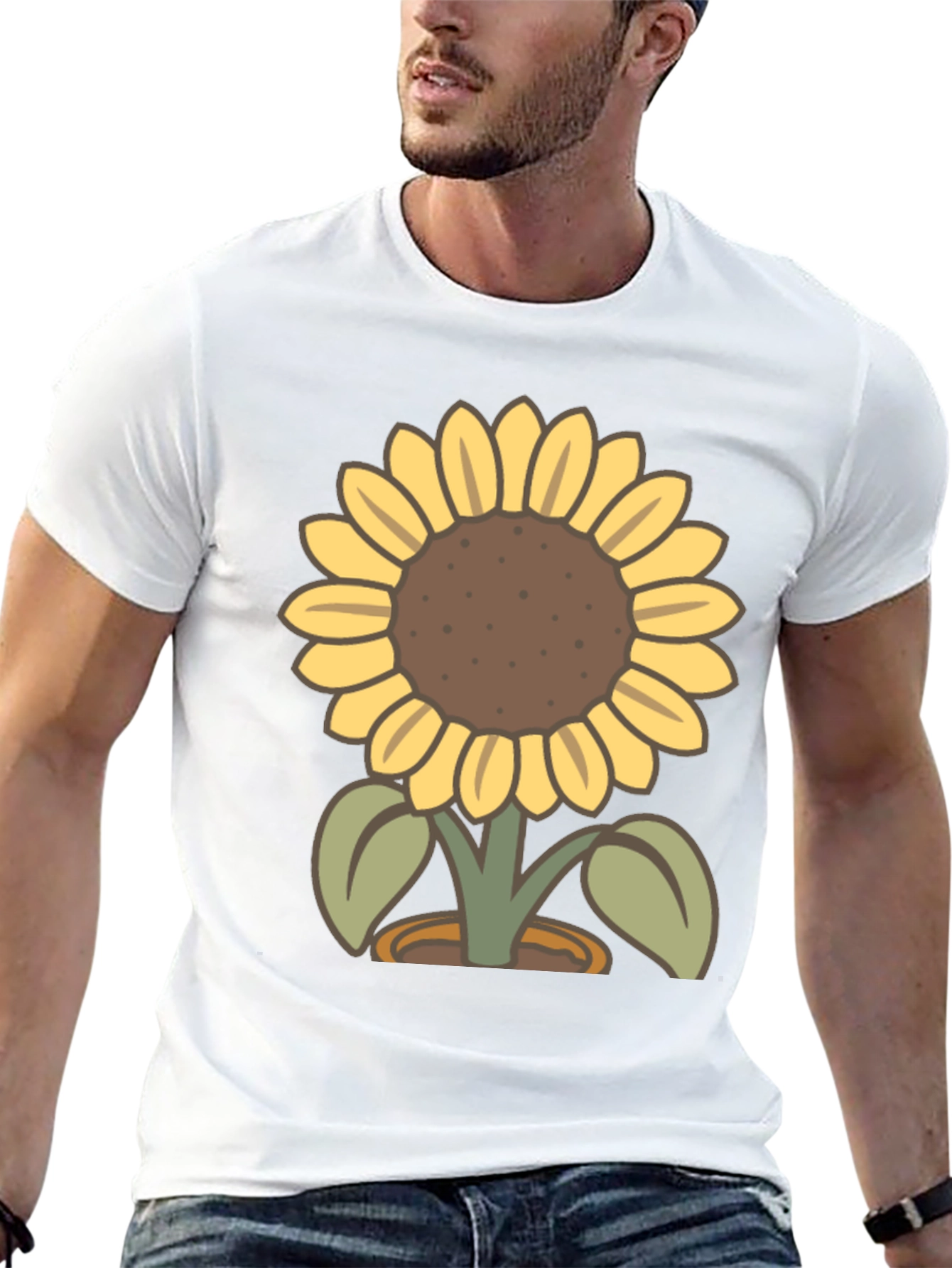 Sunflower Graphic T-Shirt - Black Cotton Tee