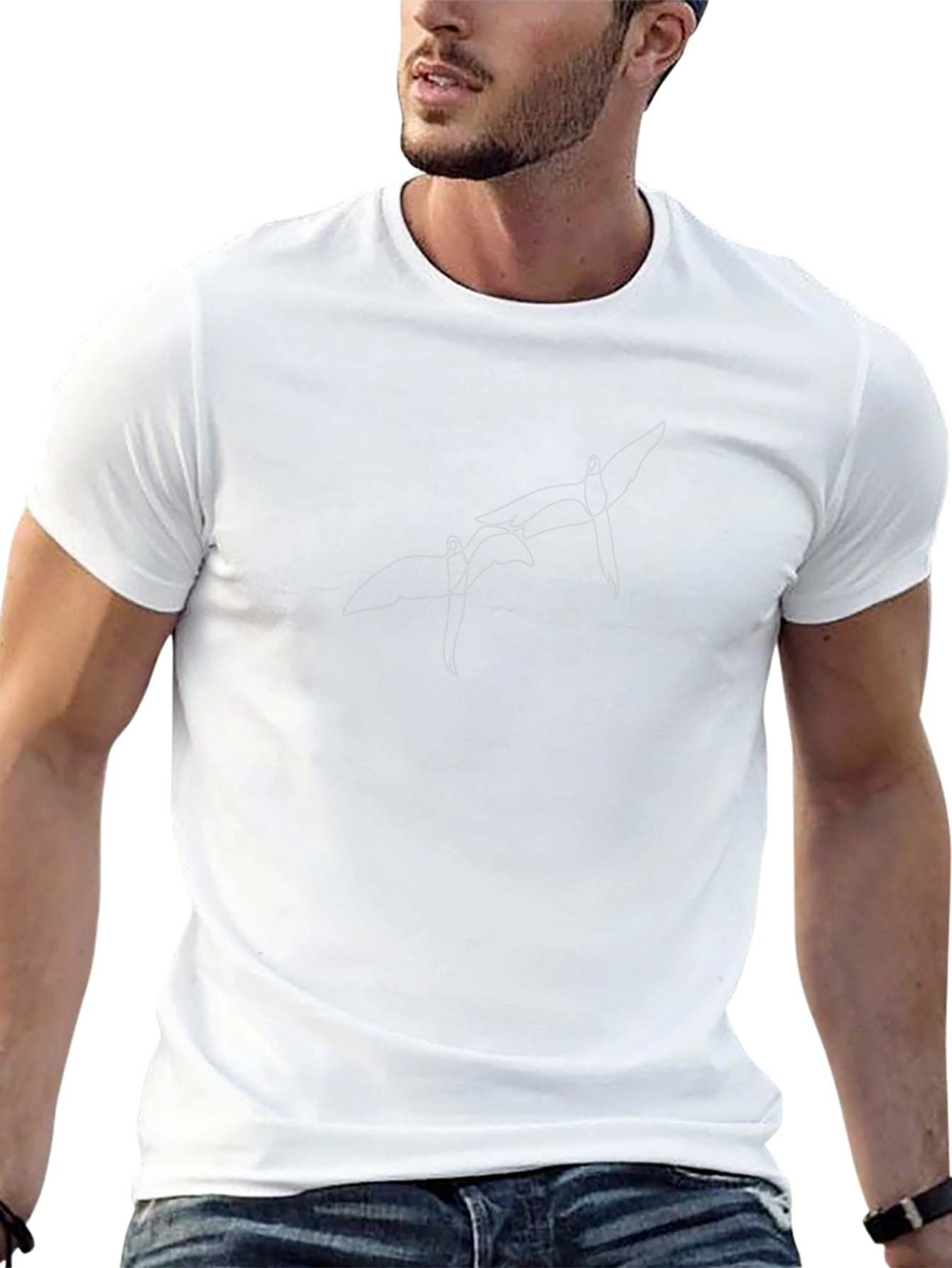 Abstract Flying Creature Graphic Black Tee