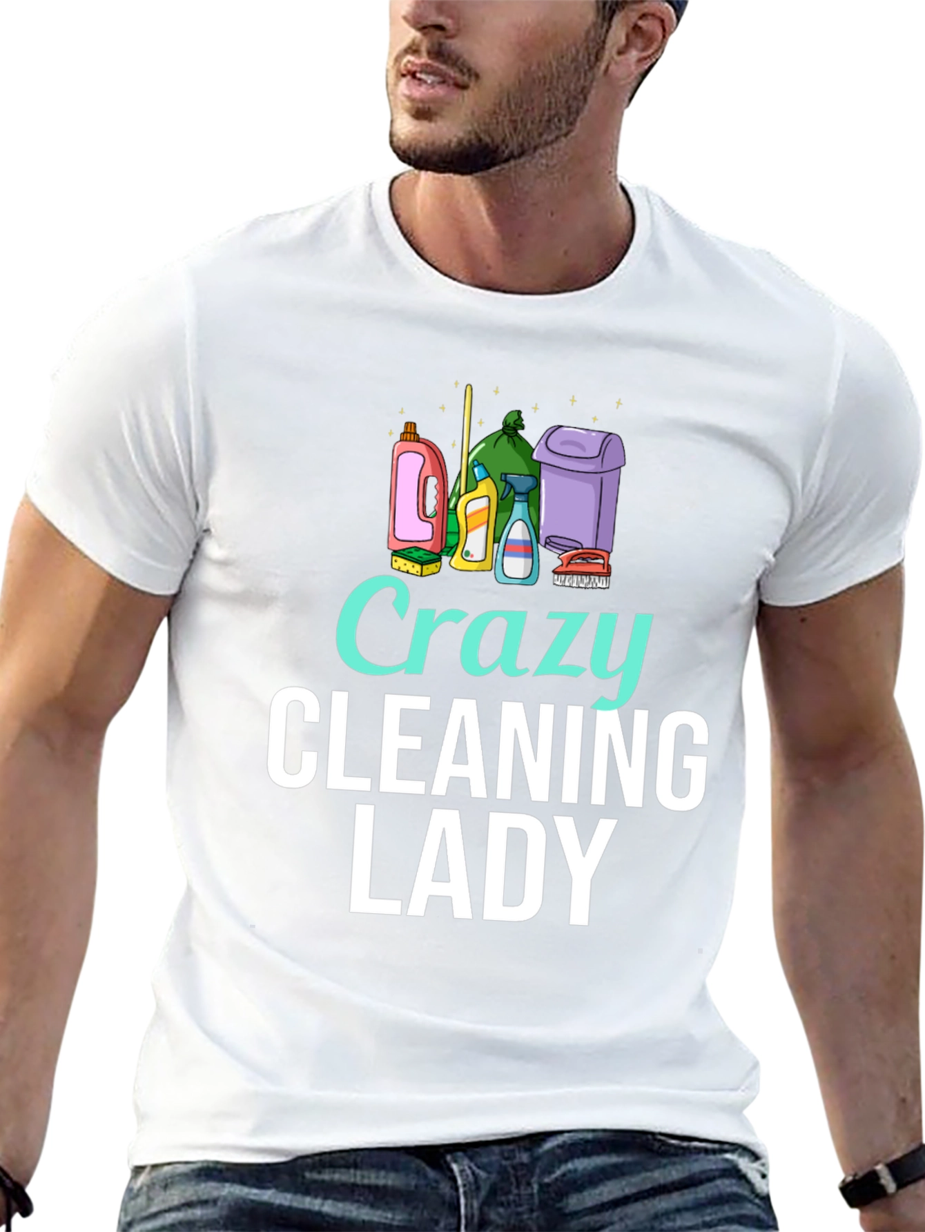Crazy Cleaning Lady T-Shirt - Fun Cleaning Tee