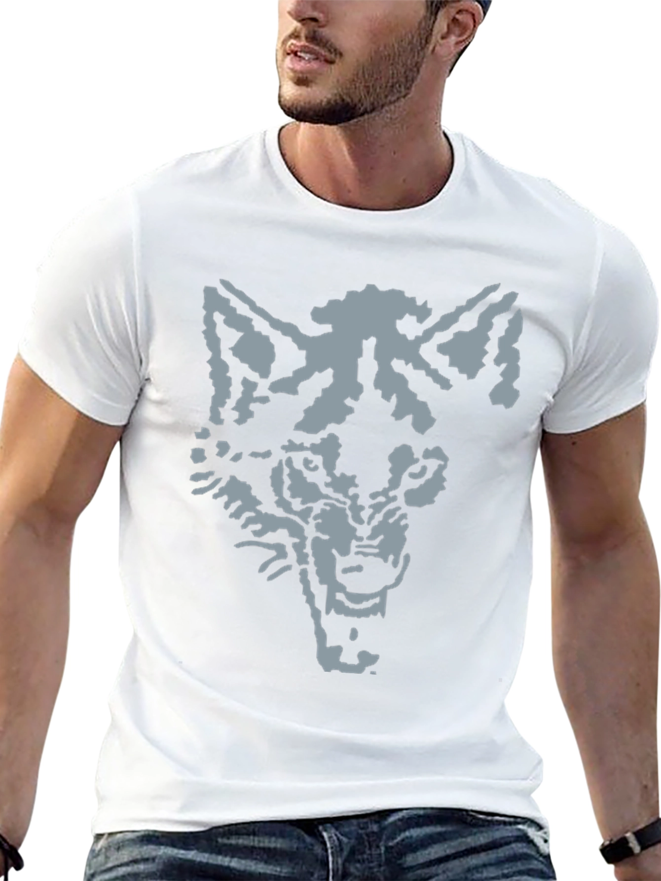 Wolf Graphic Tee - Mens Black Cotton T-Shirt