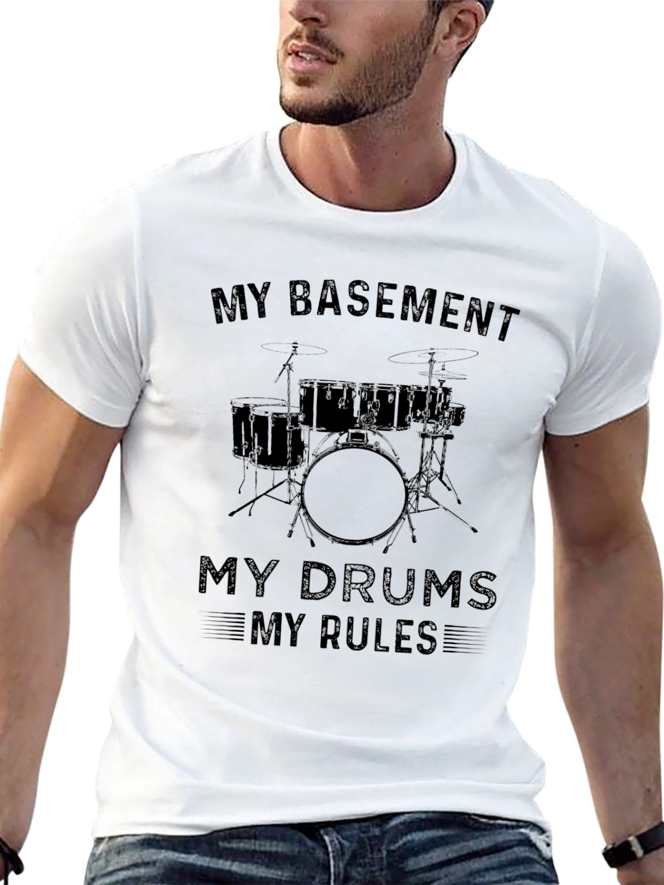 My Basement My Drums My Rules Black T-Shirt