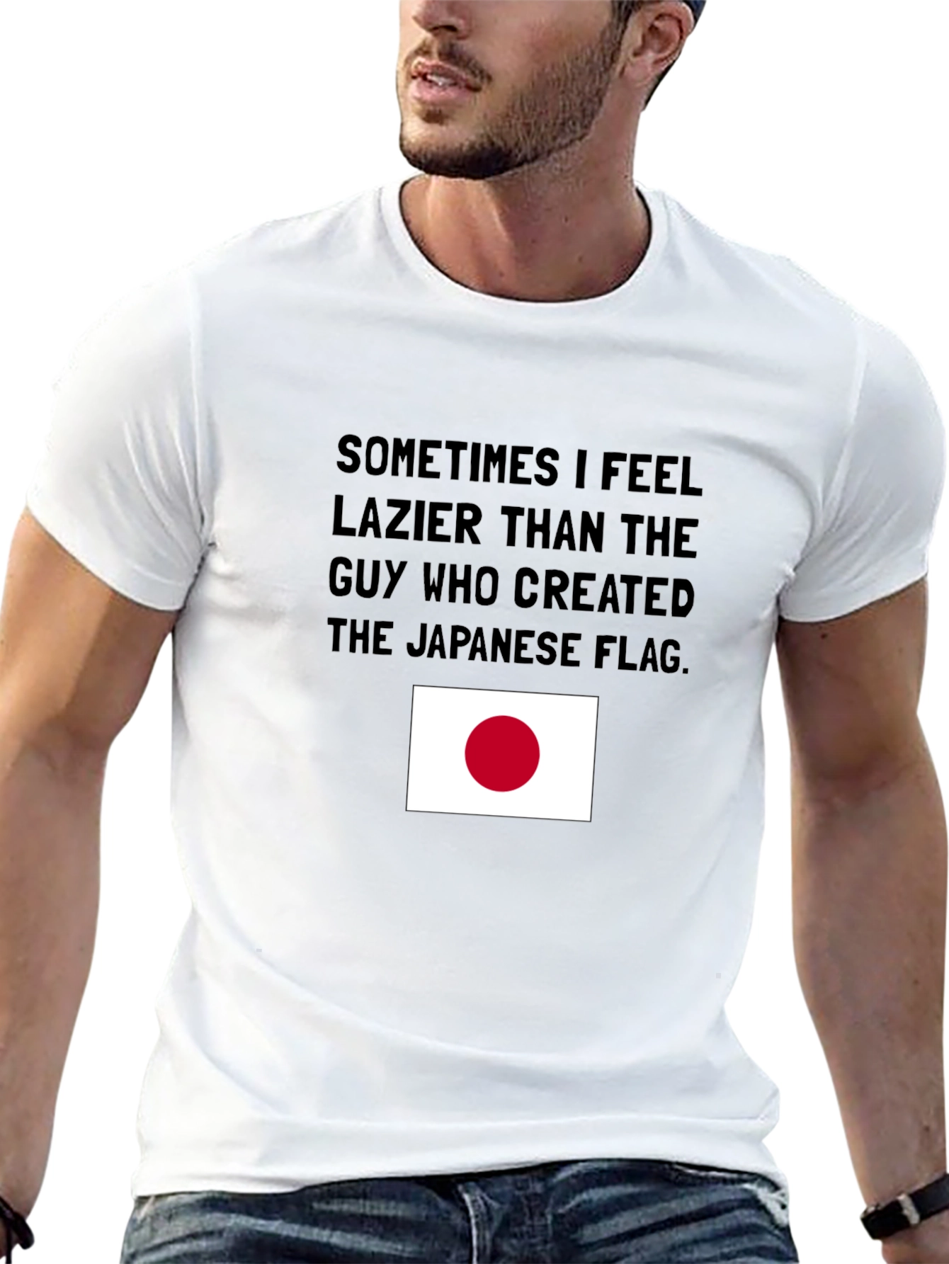 Lazy Japanese Flag T-Shirt: Humorous Graphic Tee