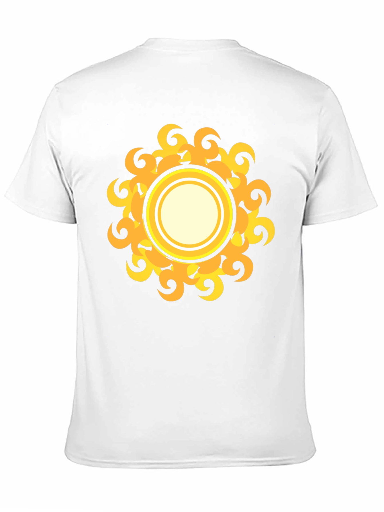 Black T-Shirt with Yellow Sun Design